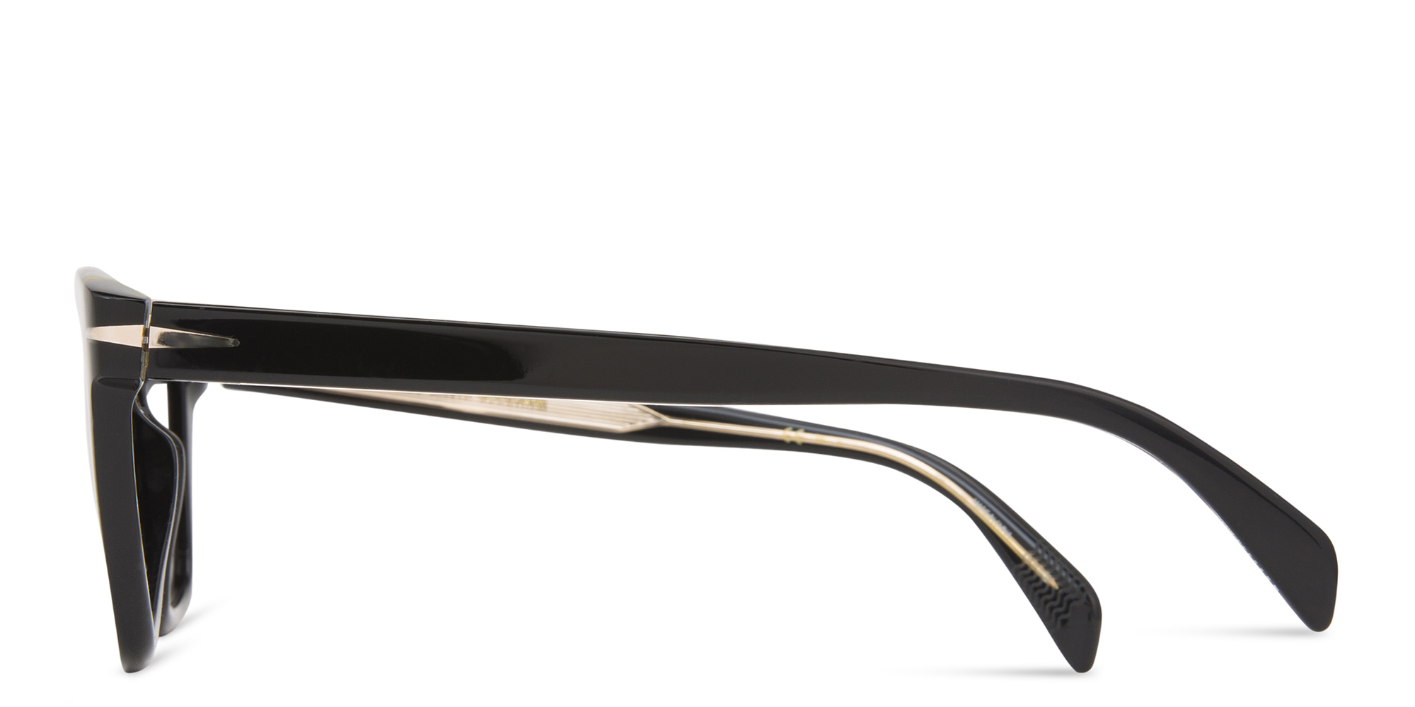 Shop DAVID BECKHAM Rectangle Sunglasses in Black online.