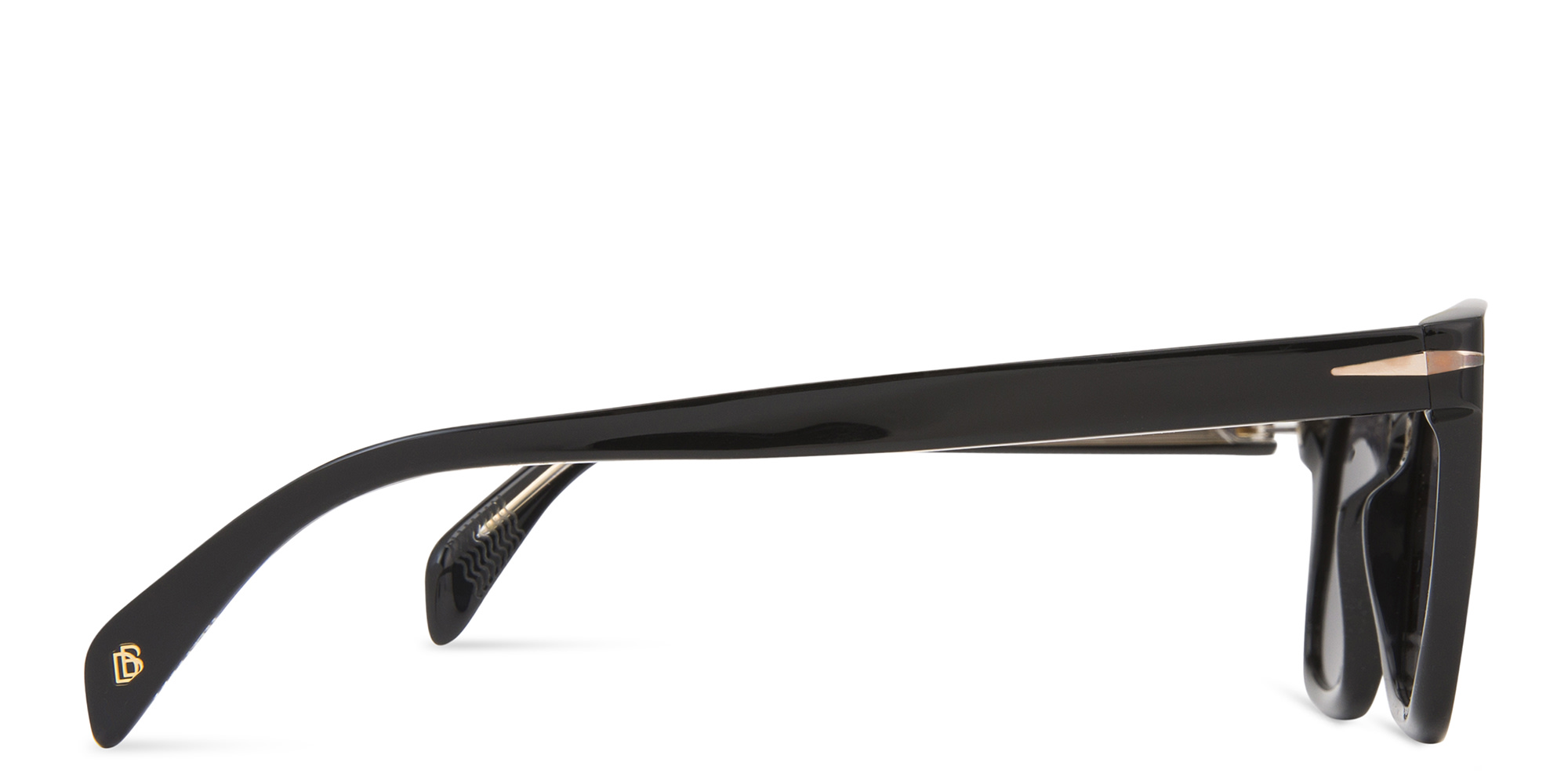 Shop DAVID BECKHAM Rectangle Sunglasses in Black online.