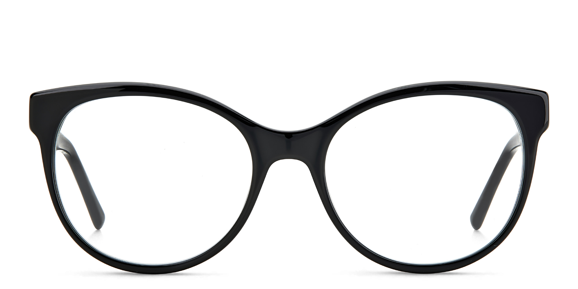 Shop JIMMY CHOO Metal Trim Cat-Eye Eyeglasses in Black online.
