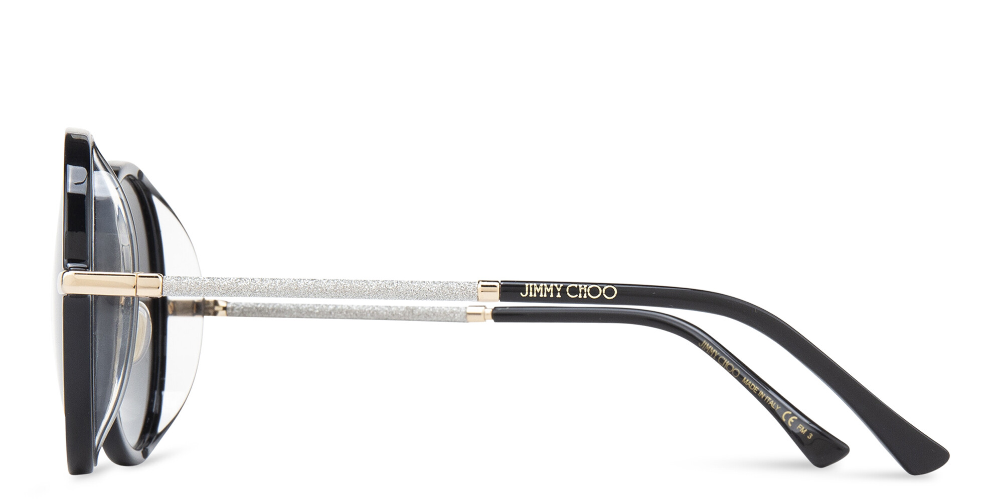 نظارات شمسية دائرية كبيرة من جيمي تشو بلون أسود - صورة المنتج 3