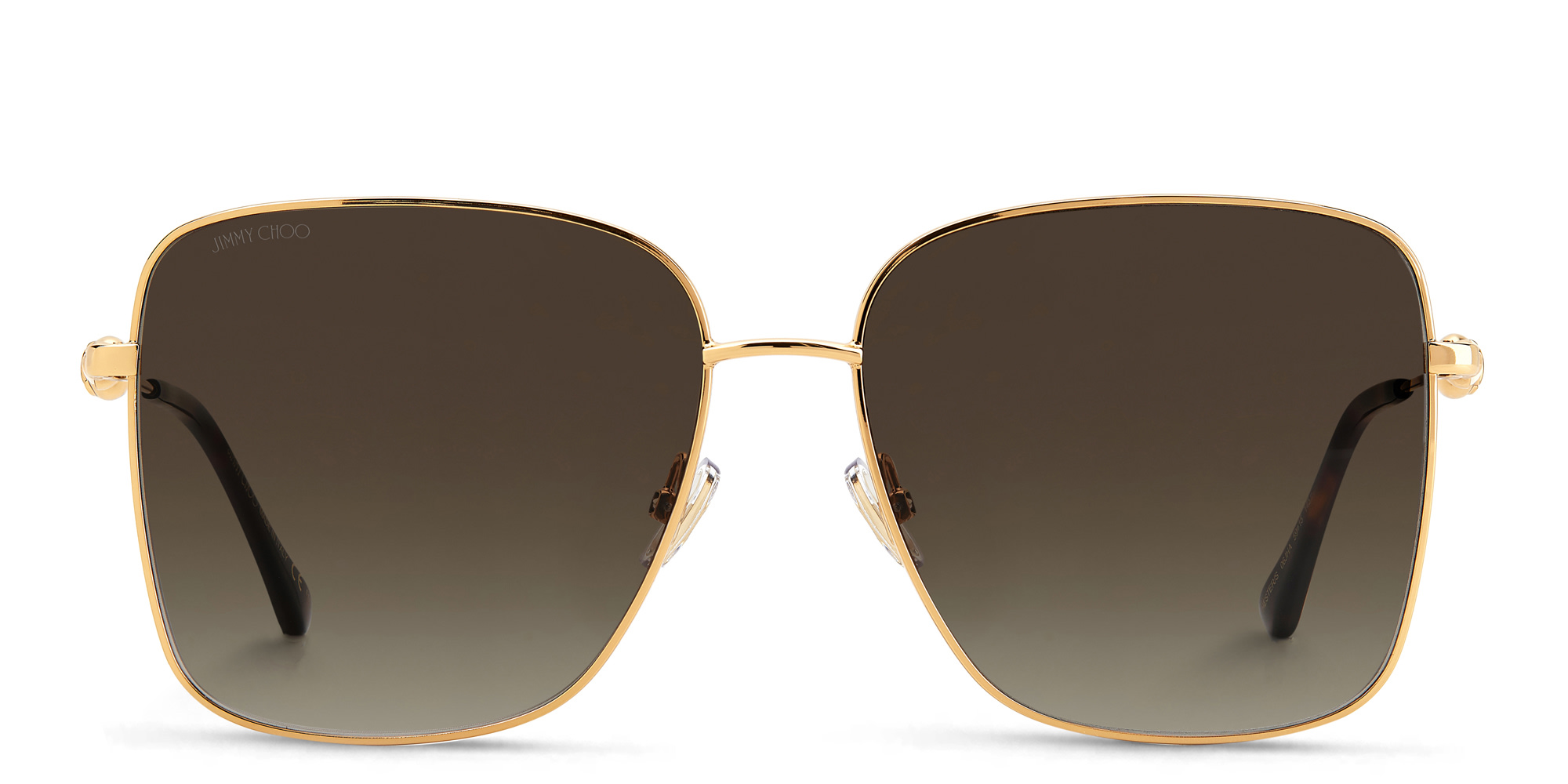 JIMMY CHOO Hester/S Square Sunglasses in Gold Havana – Product Photo 3