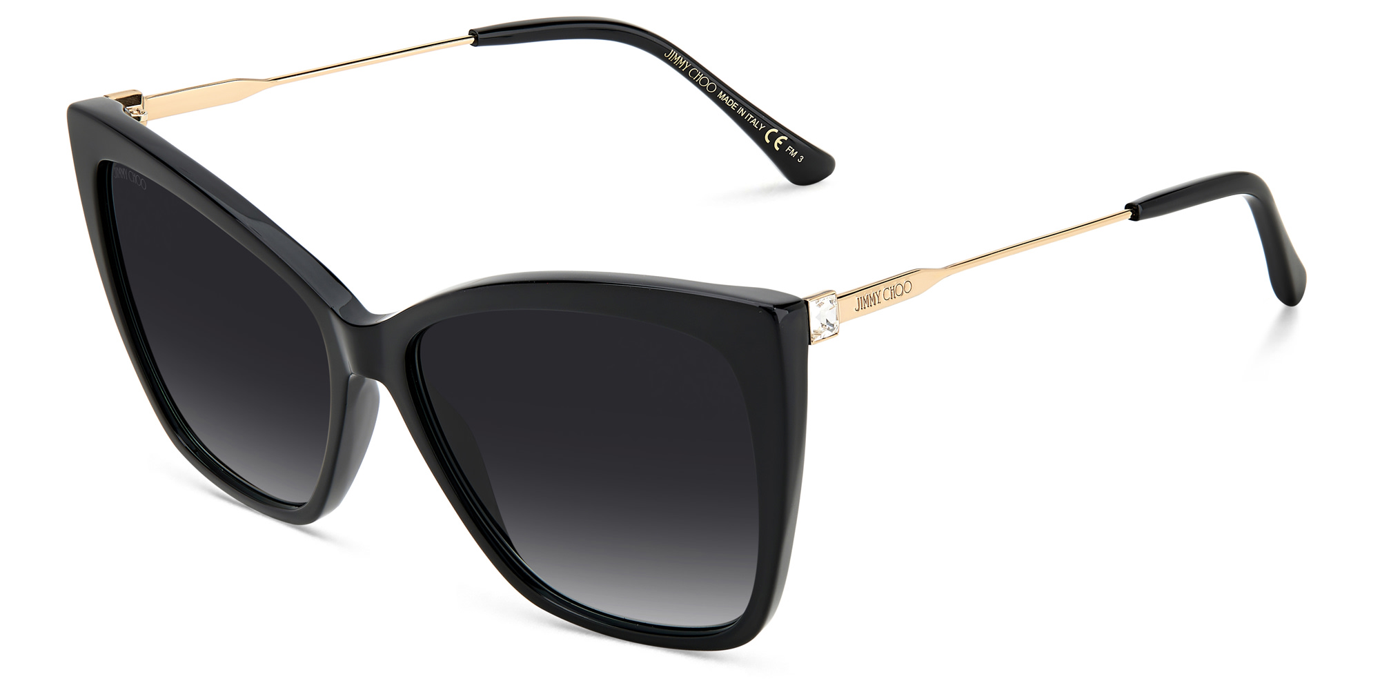 JIMMY CHOO Seba/S Unisex Cat Eye Sunglasses in Black – Product Photo 3