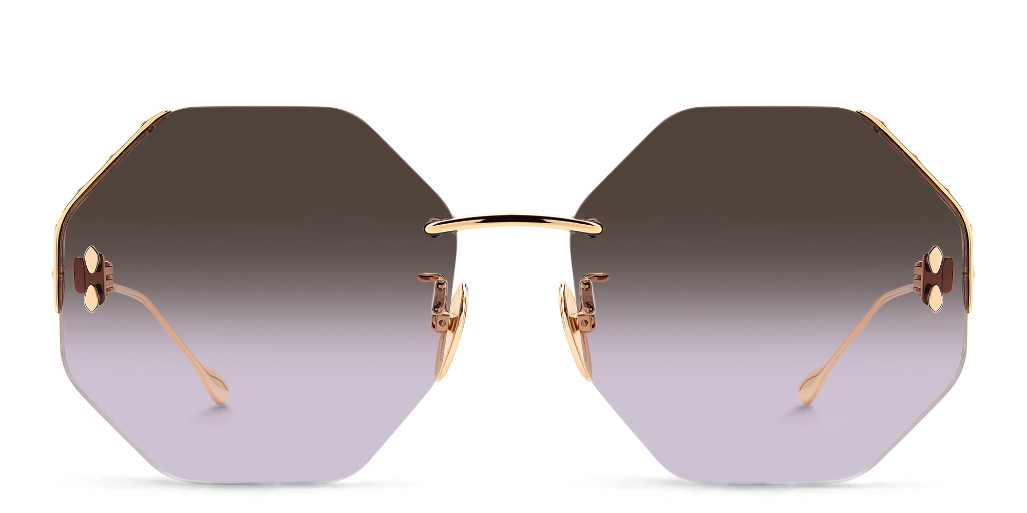 ISABEL MARANT Half Rim Irregular Sunglasses in Rose Gold – Product Photo 1