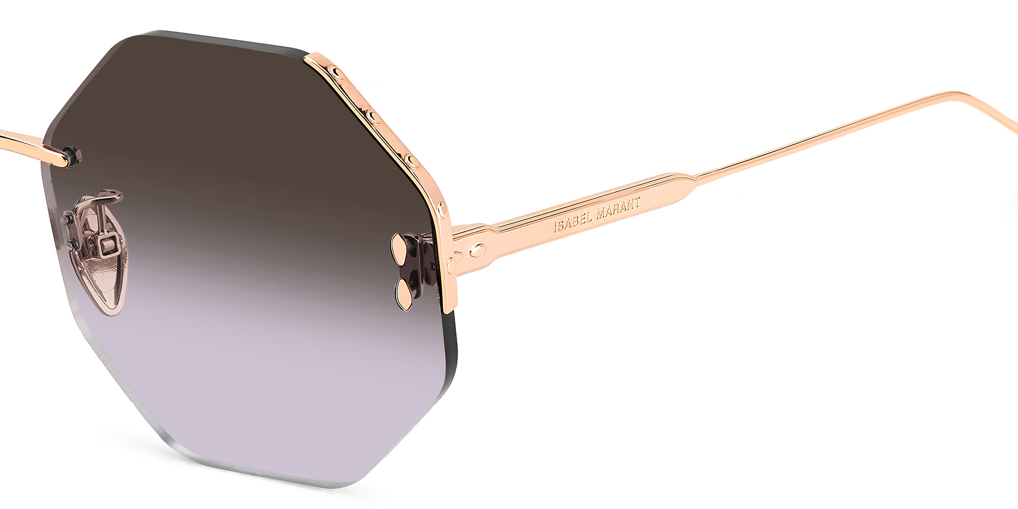 ISABEL MARANT Half Rim Irregular Sunglasses in Rose Gold – Product Photo 4