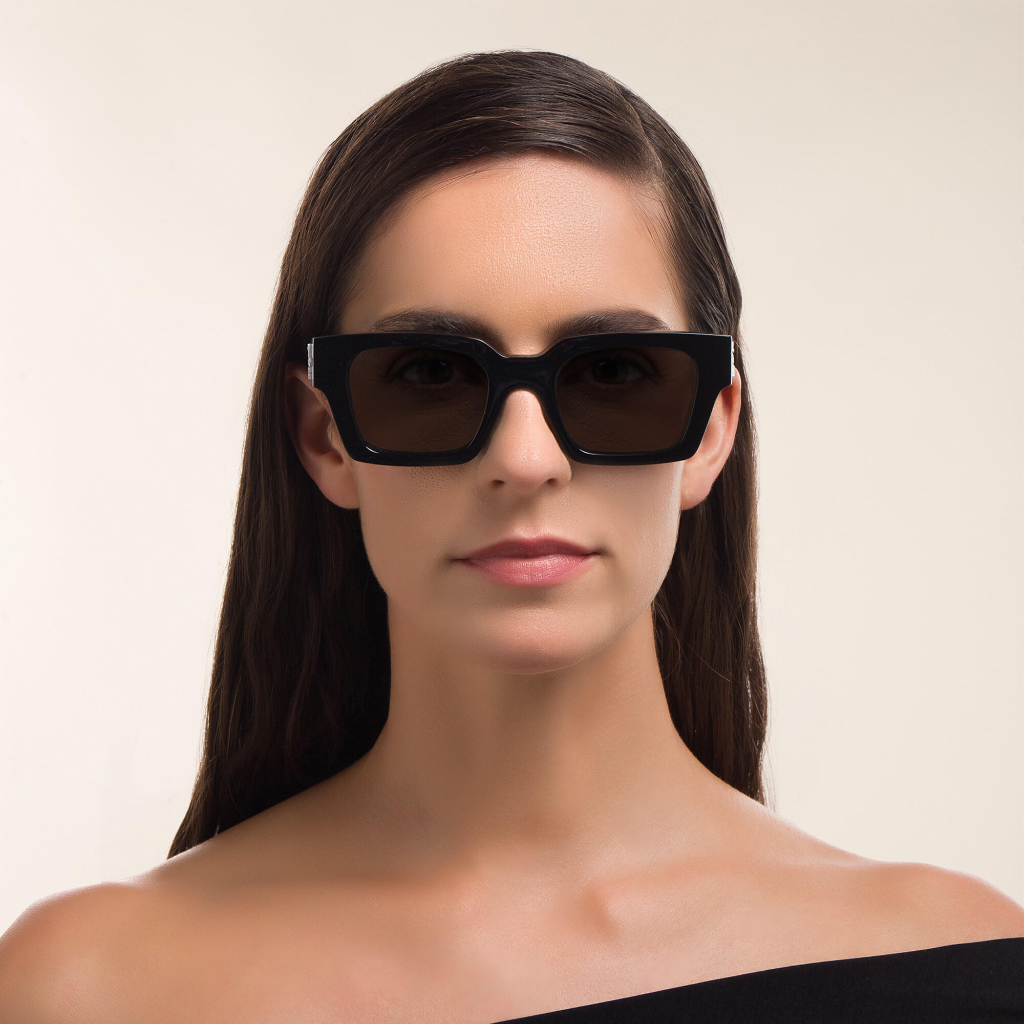 Shop OFF WHITE Unisex Square Sunglasses in Black online.