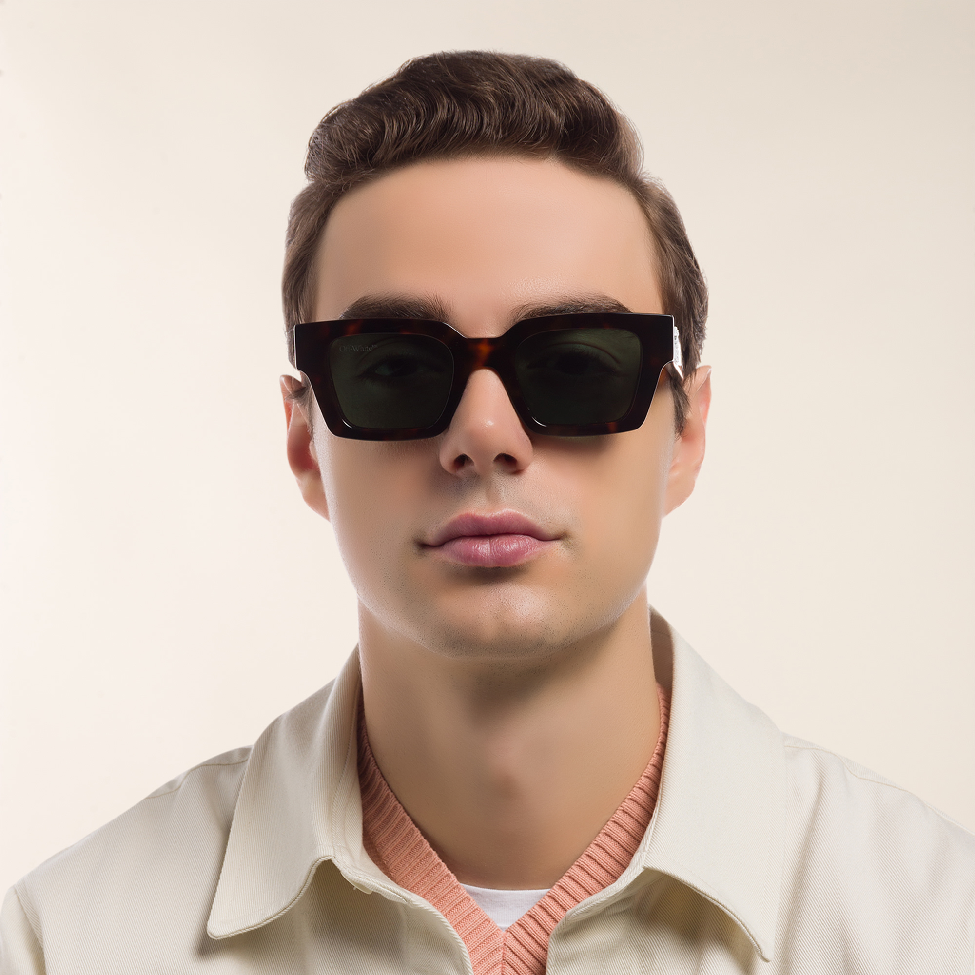 Shop OFF WHITE Unisex Square Sunglasses in Havana online.