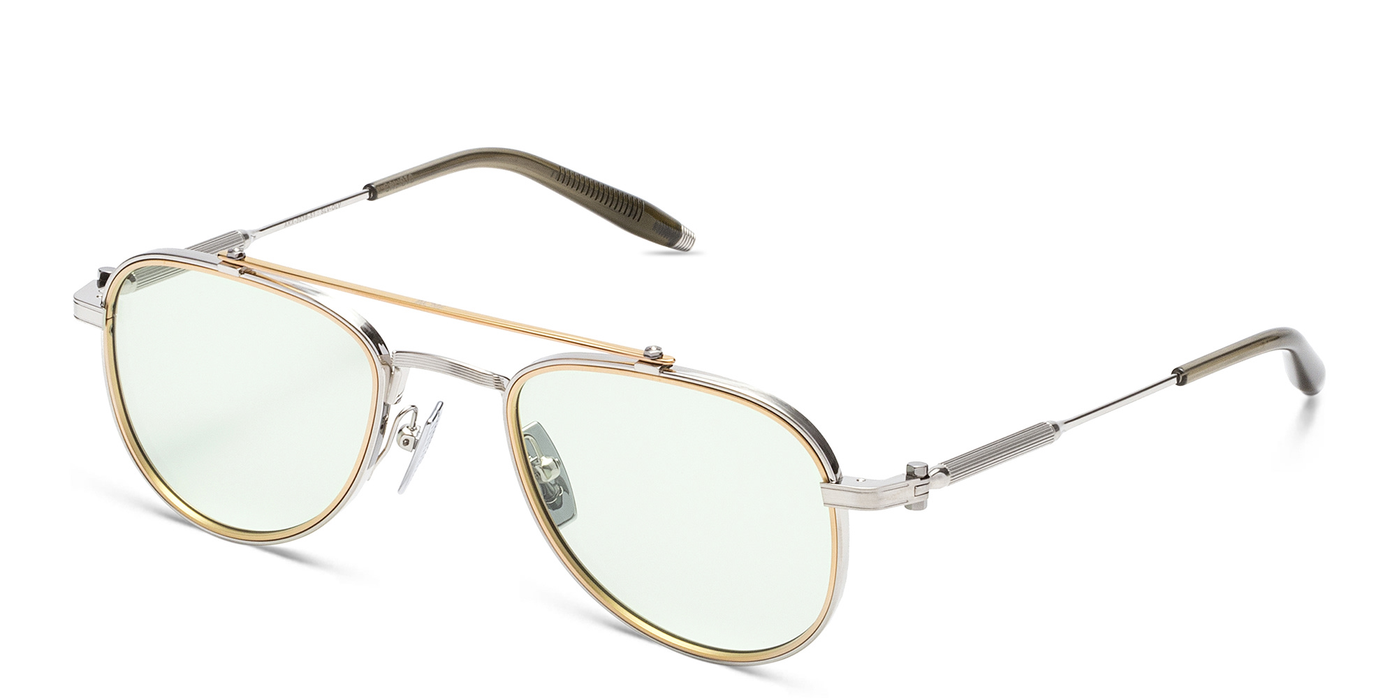 AKONI Calisto Unisex Aviator Eyeglasses in Silver – Product Photo 2