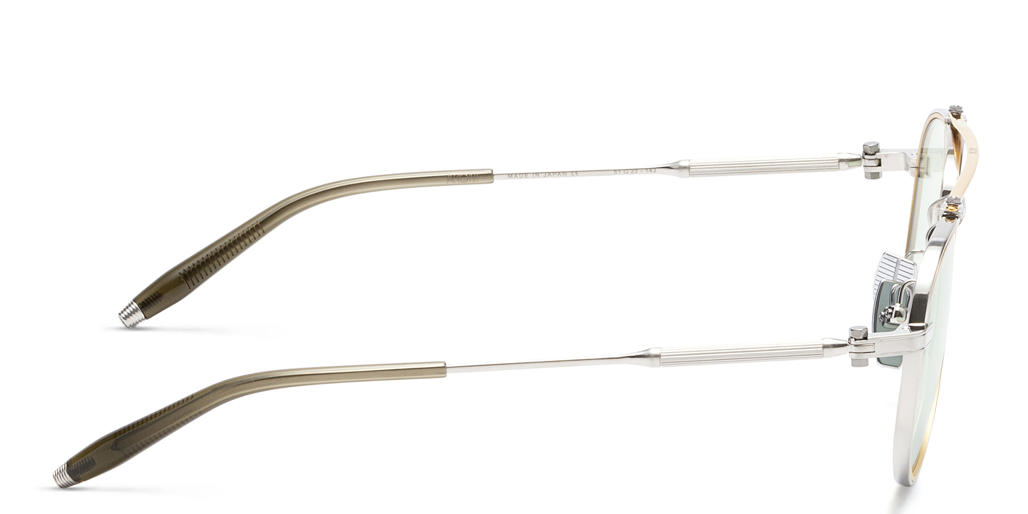 AKONI Calisto Unisex Aviator Eyeglasses in Silver – Product Photo 3