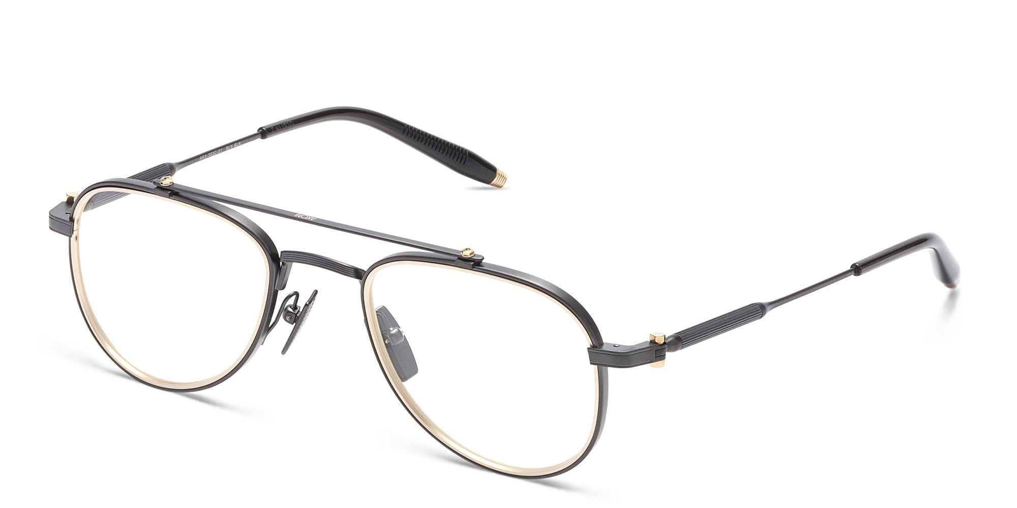 AKONI Calisto Unisex Aviator Eyeglasses in Black – Product Photo 2