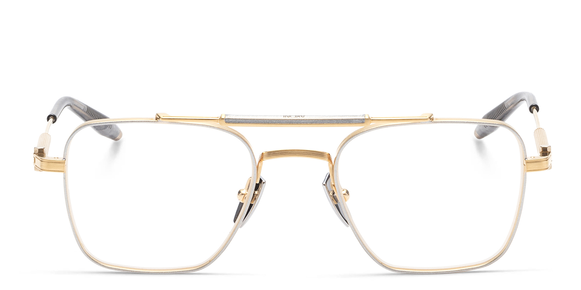 AKONI Europa Unisex Square Eyeglasses in Gold – Product Photo 1