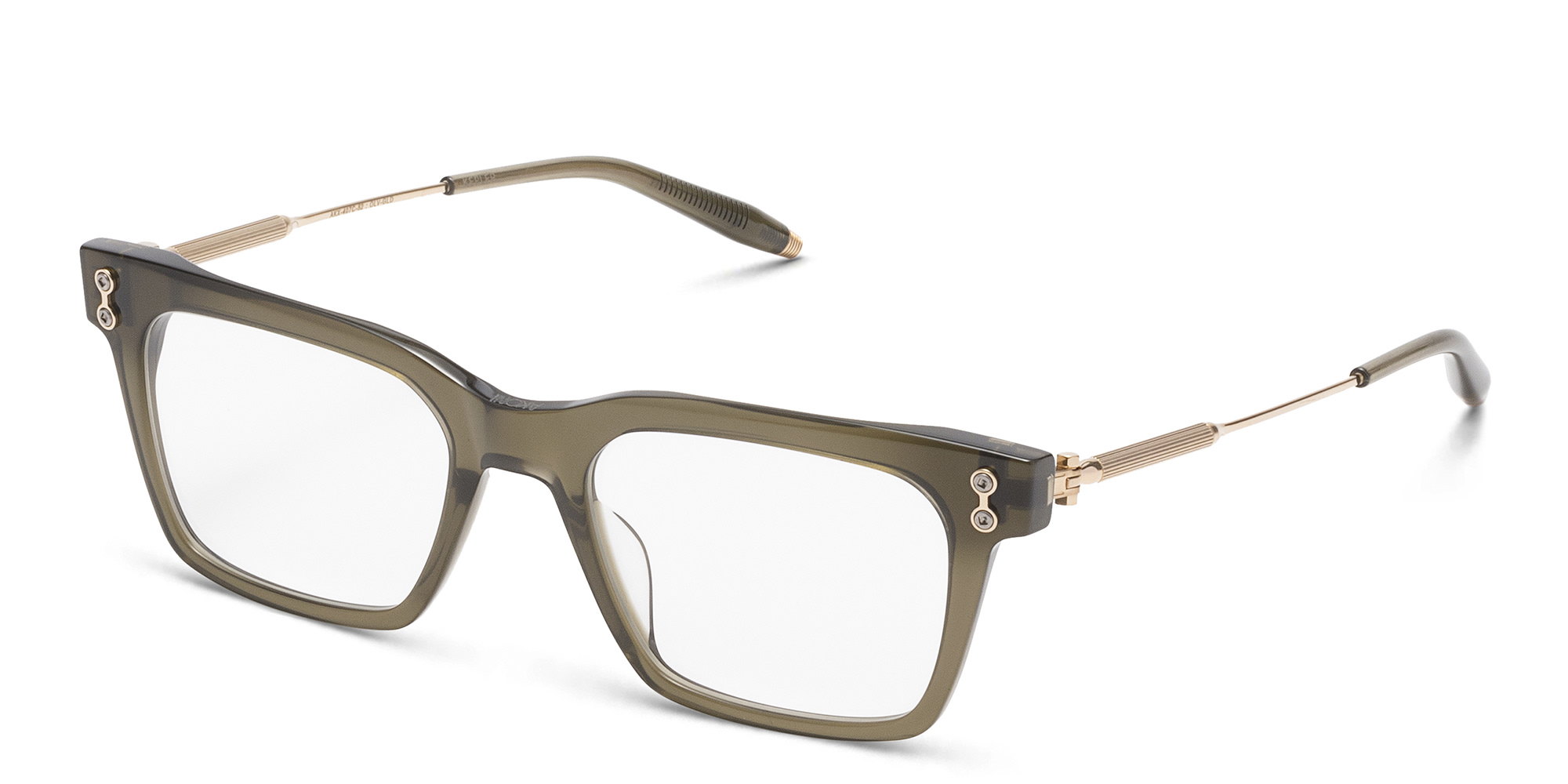 AKONI Kepler Unisex Rectangle Eyeglasses in Gold – Product Photo 2