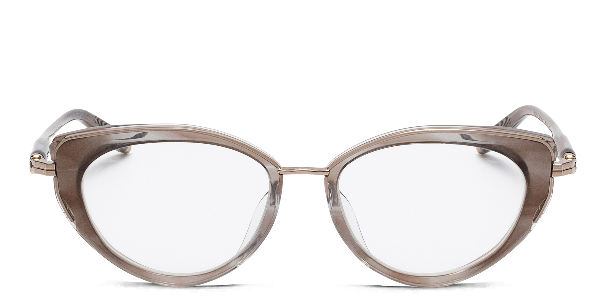 Shop AKONI Athena Cat Eye Eyeglasses in Grey online.