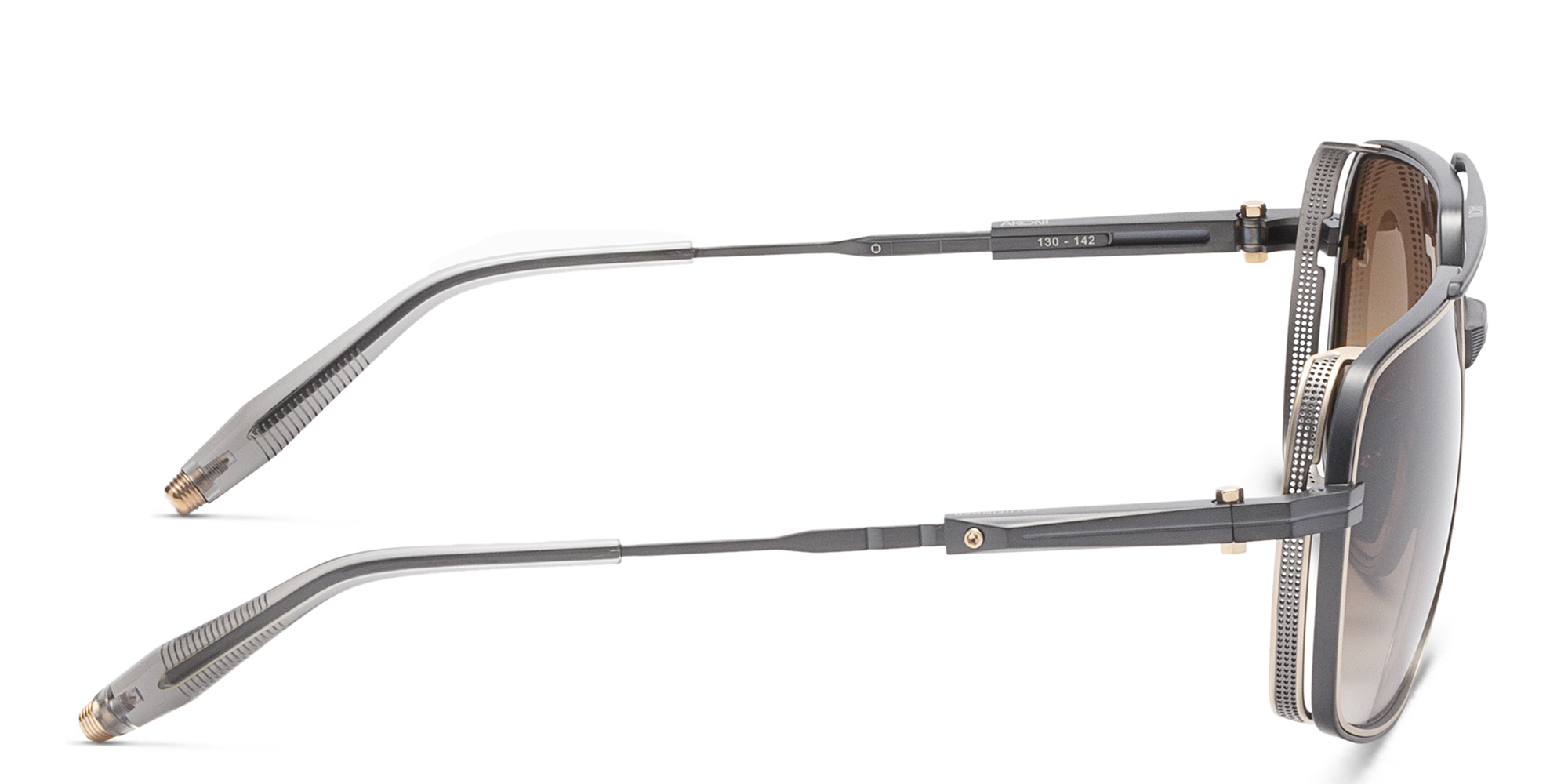 AKONI Pathfinder Rectangle Sunglasses in Black – Product Photo 3