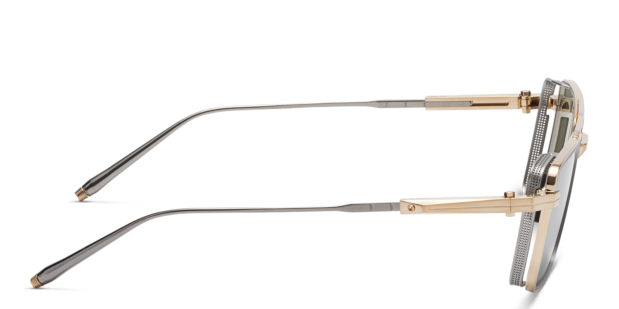 AKONI Sprint-A Unisex Square Sunglasses in Gold – Product Photo 3