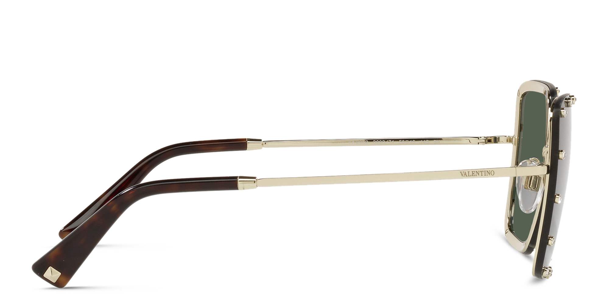 نظارات شمسية مربّعة كبيرة من فالنتينو بلون أسود - صورة المنتج 3