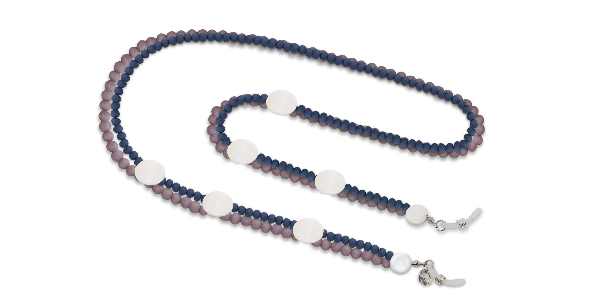 The RICCI DISTRICT Crystals & Mother of Pearl Glasses Chain – Product Photo 1