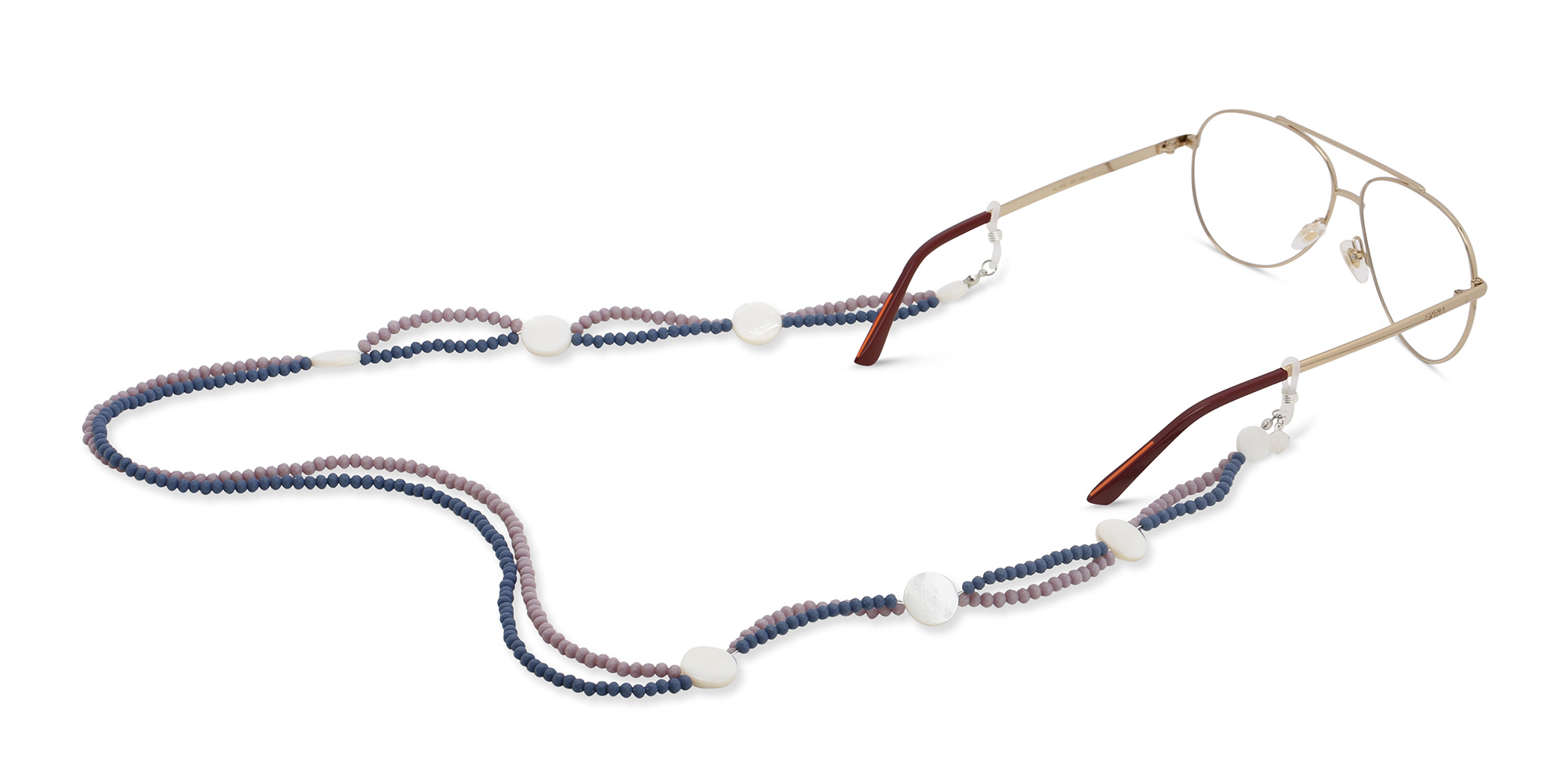 The RICCI DISTRICT Crystals & Mother of Pearl Glasses Chain – Product Photo 4