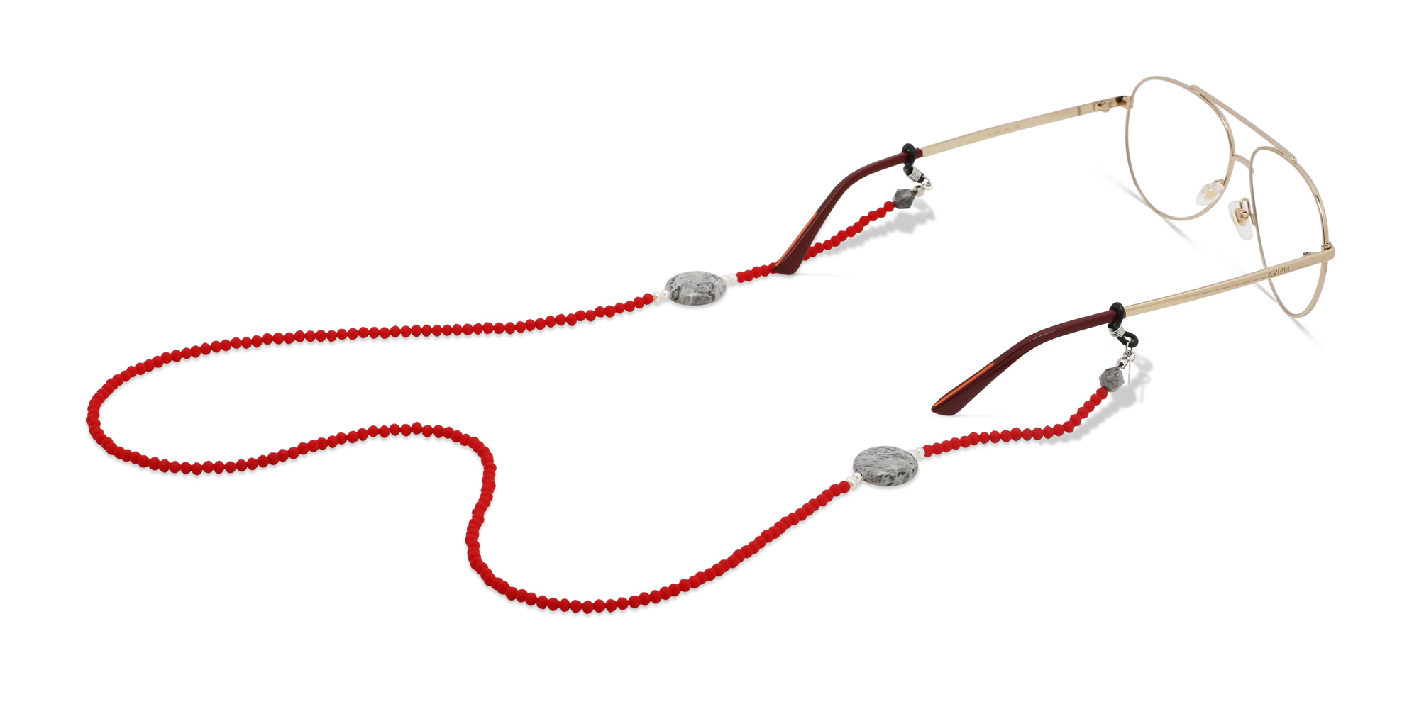 Shop The RICCI DISTRICT Crystals & Jasper Glasses Chain online.