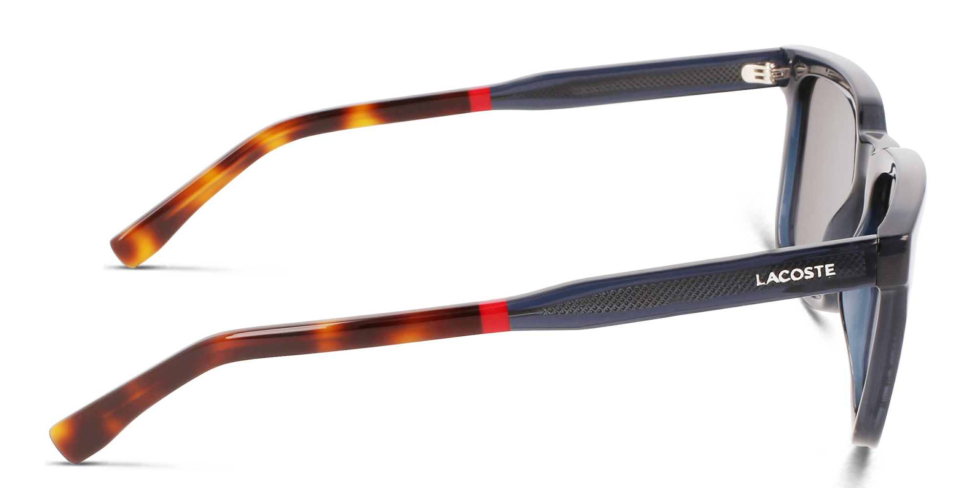 Shop Lacoste Rectangle Sunglasses in Blue online.