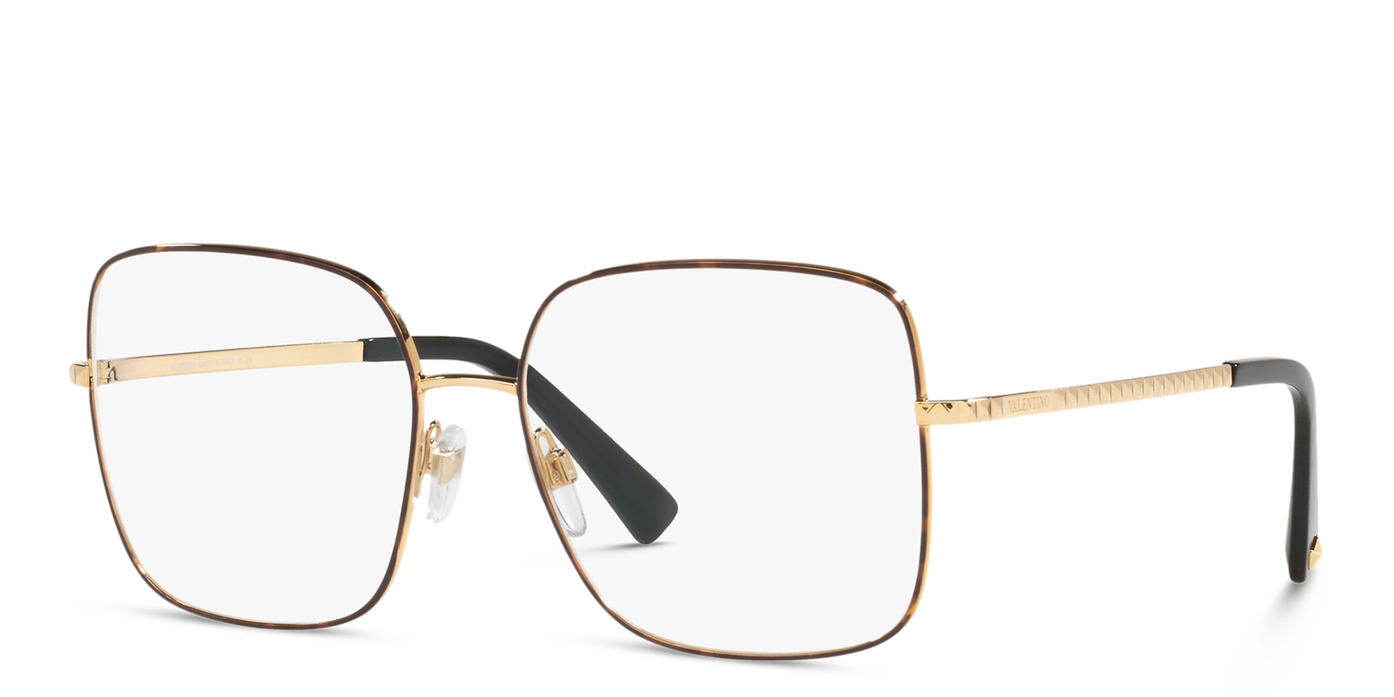 VALENTINO Wide Square Eyeglasses in Havana – Product Photo 2