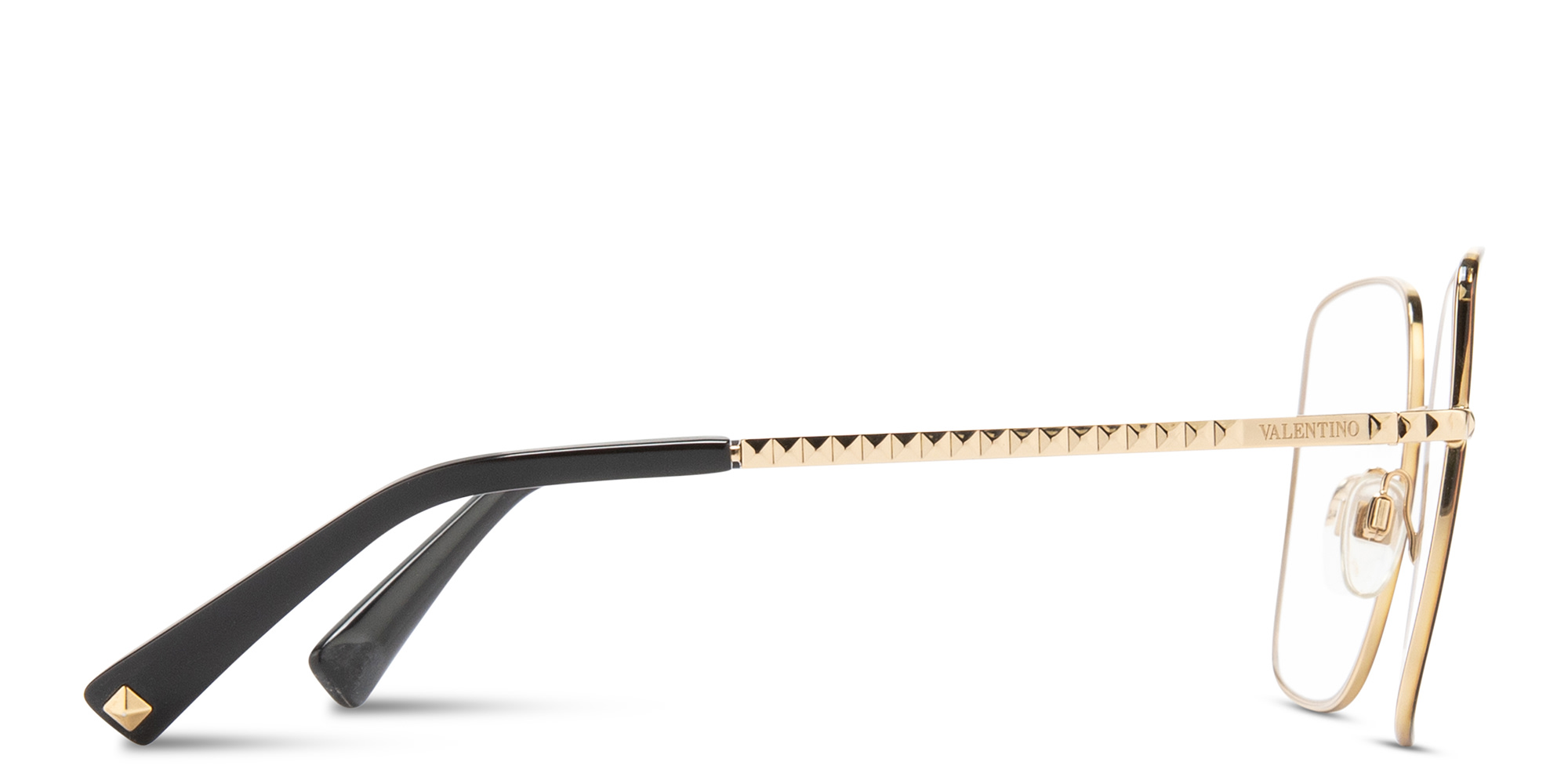 Shop VALENTINO Wide Square Eyeglasses in Havana online.