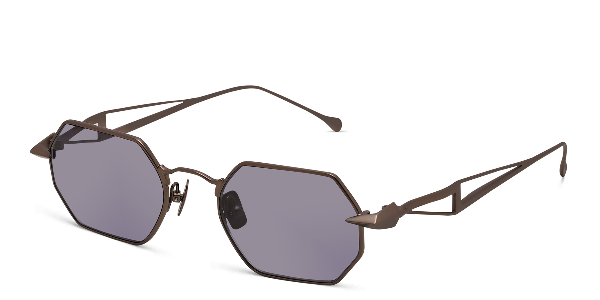 SPILTMILK Hermes Unisex Irregular Sunglasses in Silver – Product Photo 2
