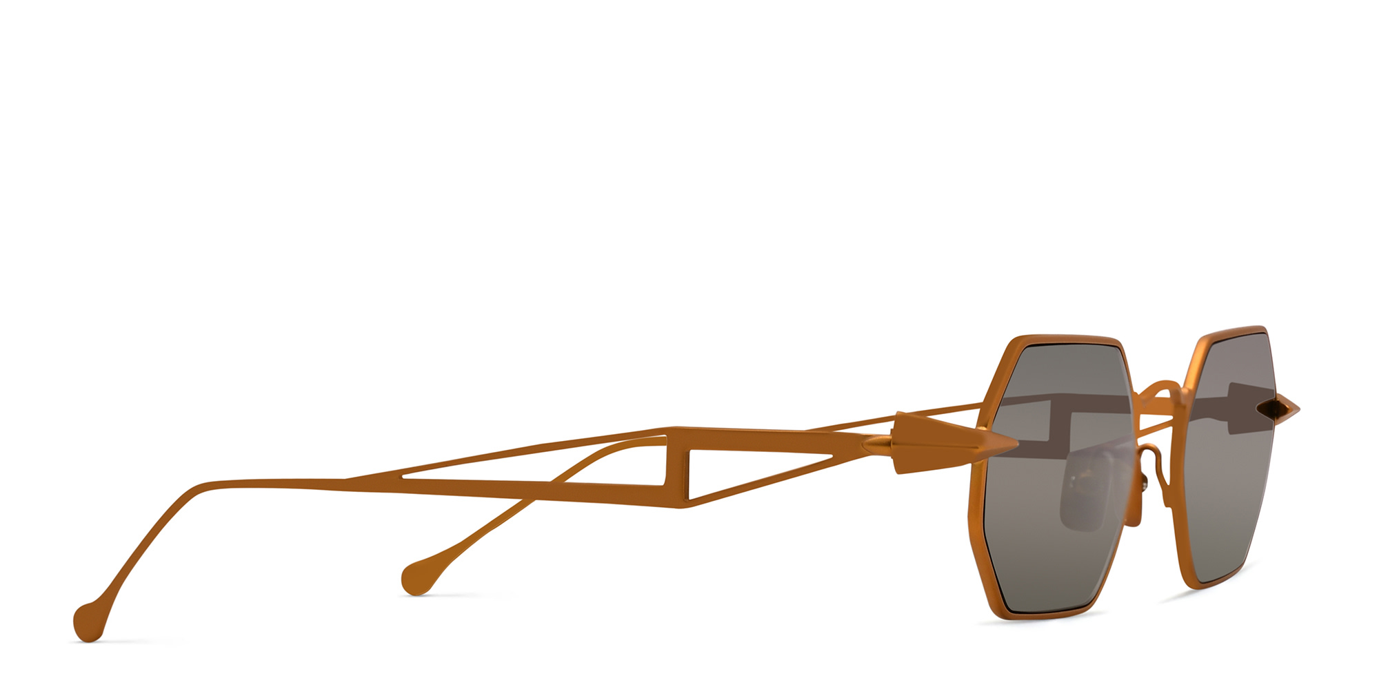SPILTMILK Hermes Unisex Irregular Sunglasses in Gold – Product Photo 3