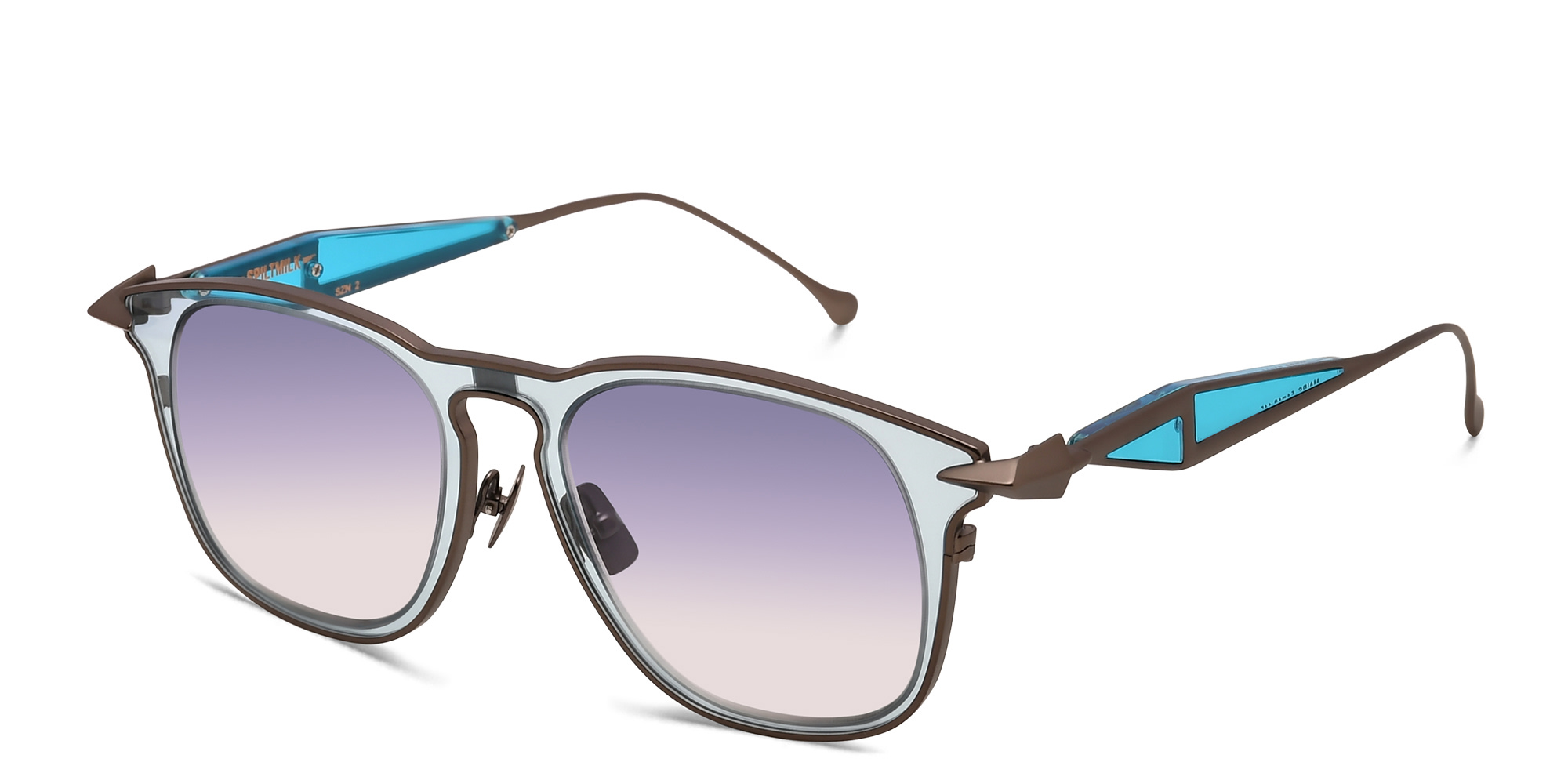 SPILTMILK Maia Unisex Square Sunglasses in Silver – Product Photo 2