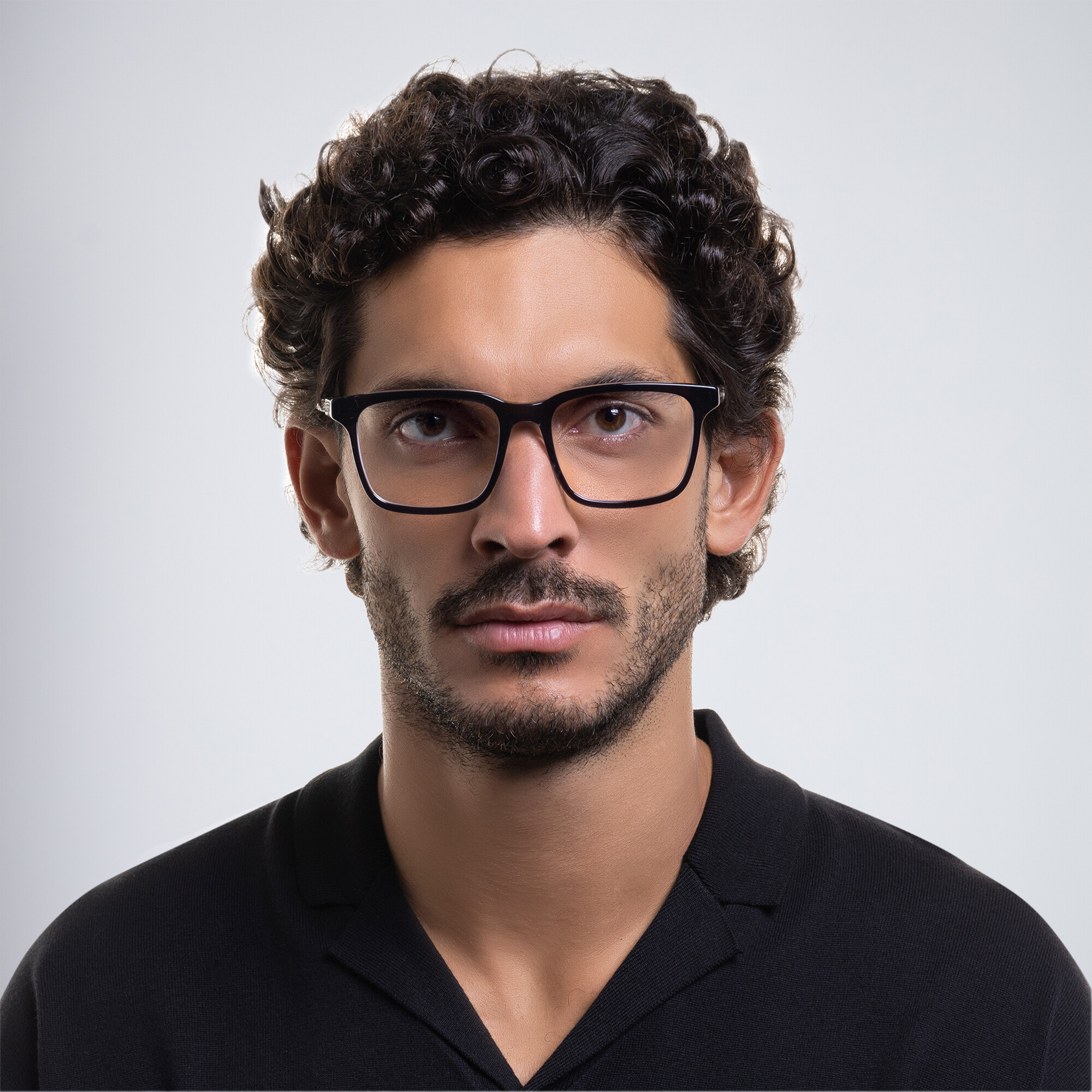 Shop GUCCI Wide Square Eyeglasses in Grey online.