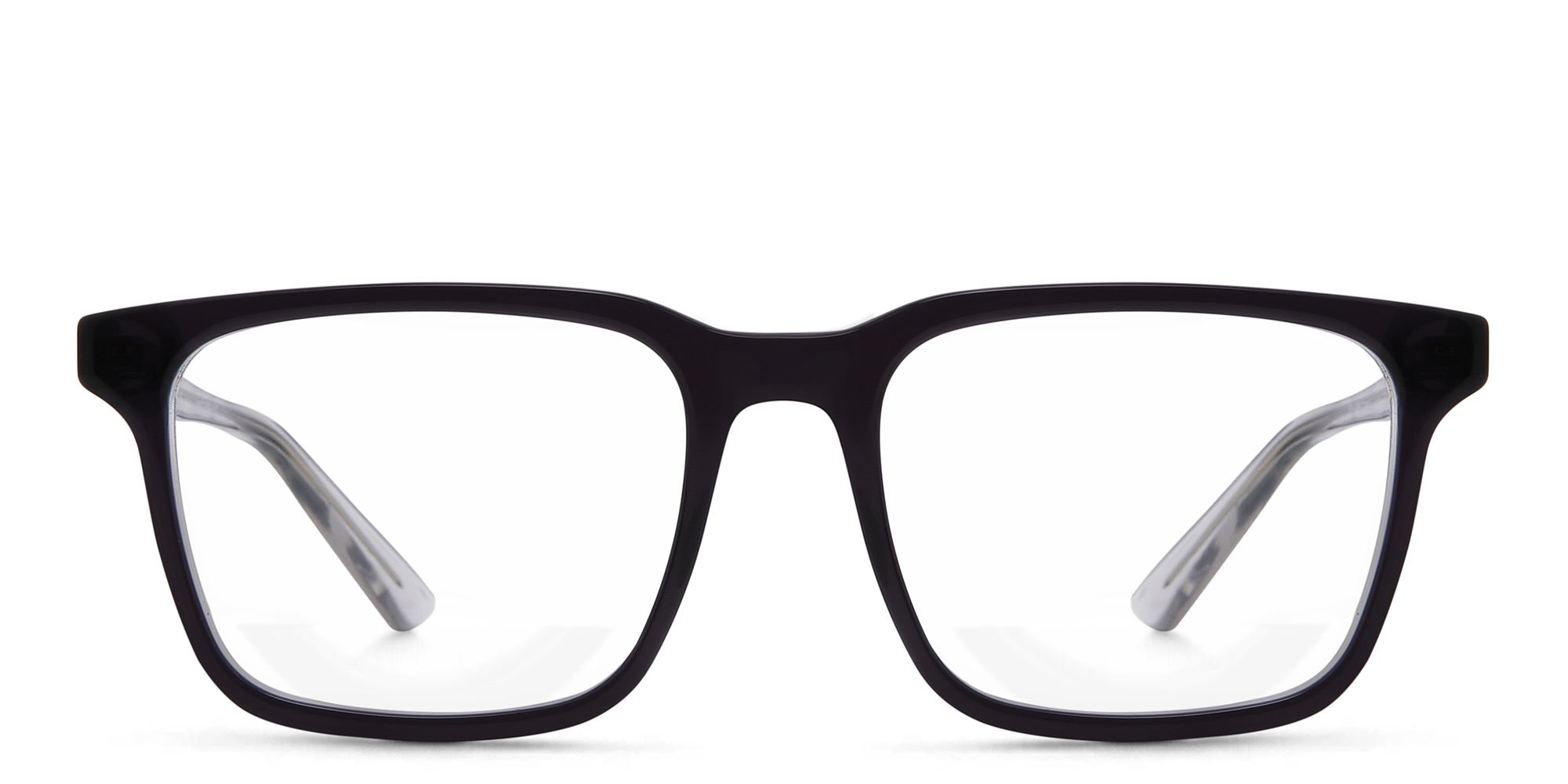 Shop GUCCI Wide Square Eyeglasses in Grey online.