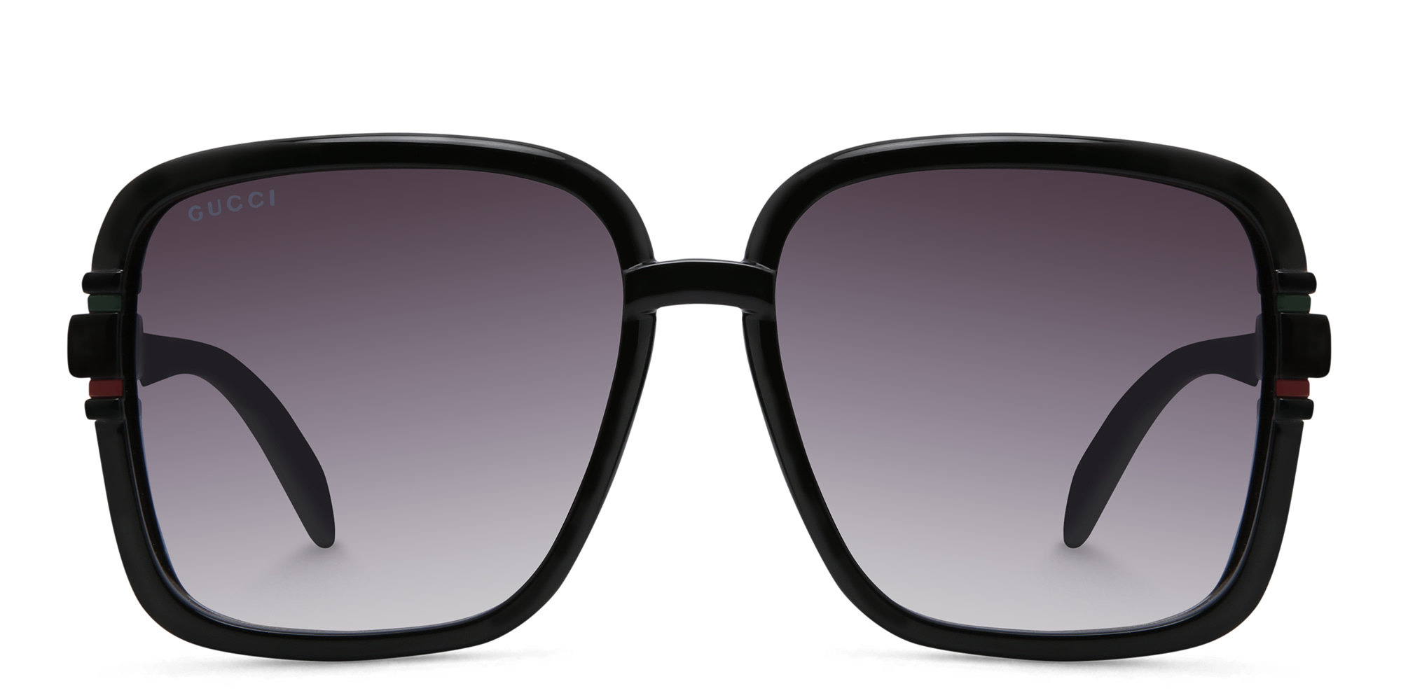Shop GUCCI Square Sunglasses in Black online.