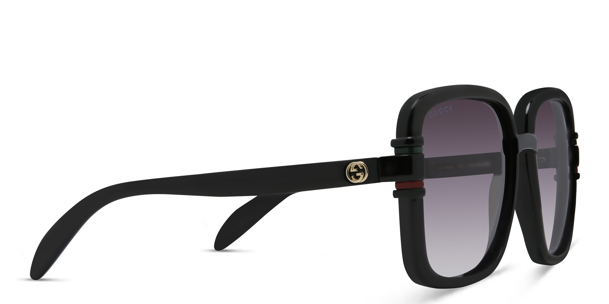Shop GUCCI Square Sunglasses in Black online.