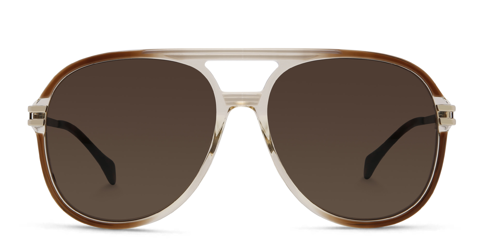 تسوق نظارة شمسية بإطار آفياتور غوتشي بلون بني أونلاين.