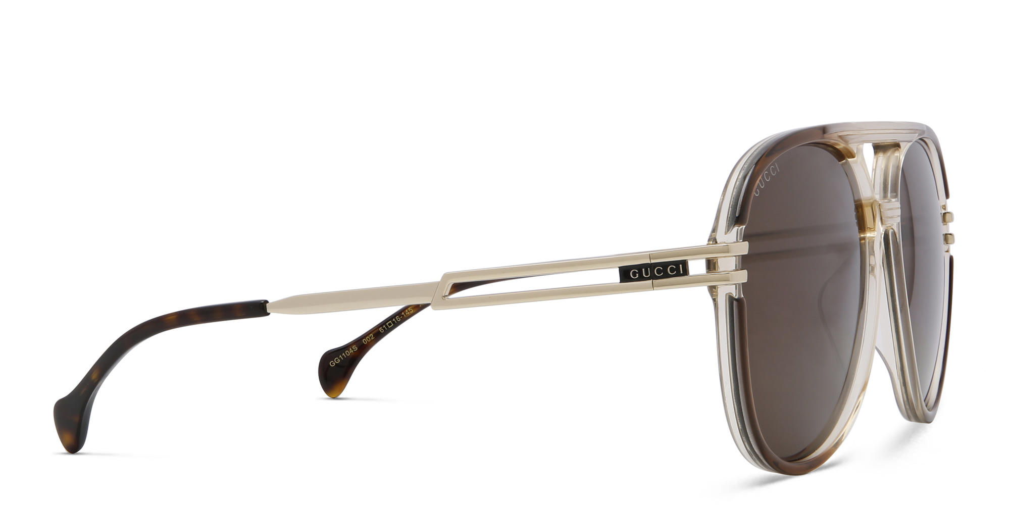 تسوق نظارة شمسية بإطار آفياتور غوتشي بلون بني أونلاين.