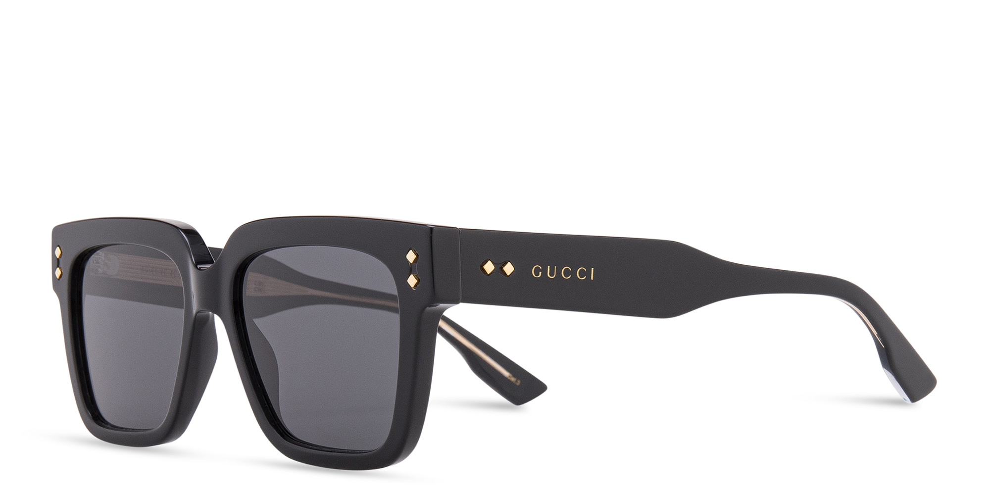 Shop GUCCI Square Sunglasses in Black online.