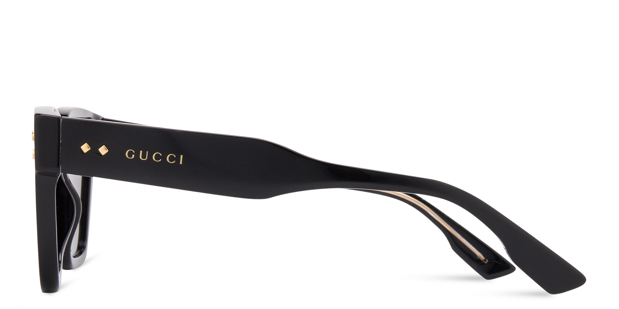 Shop GUCCI Square Sunglasses in Black online.