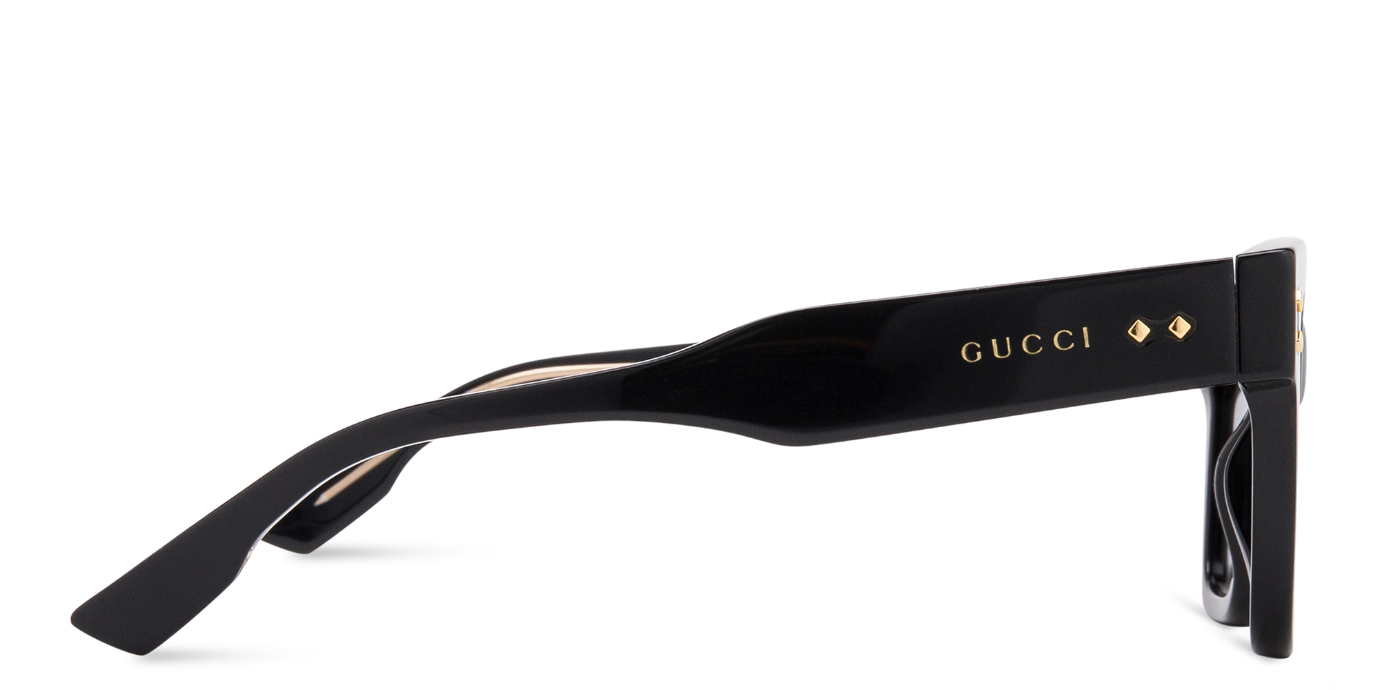 Shop GUCCI Square Sunglasses in Black online.