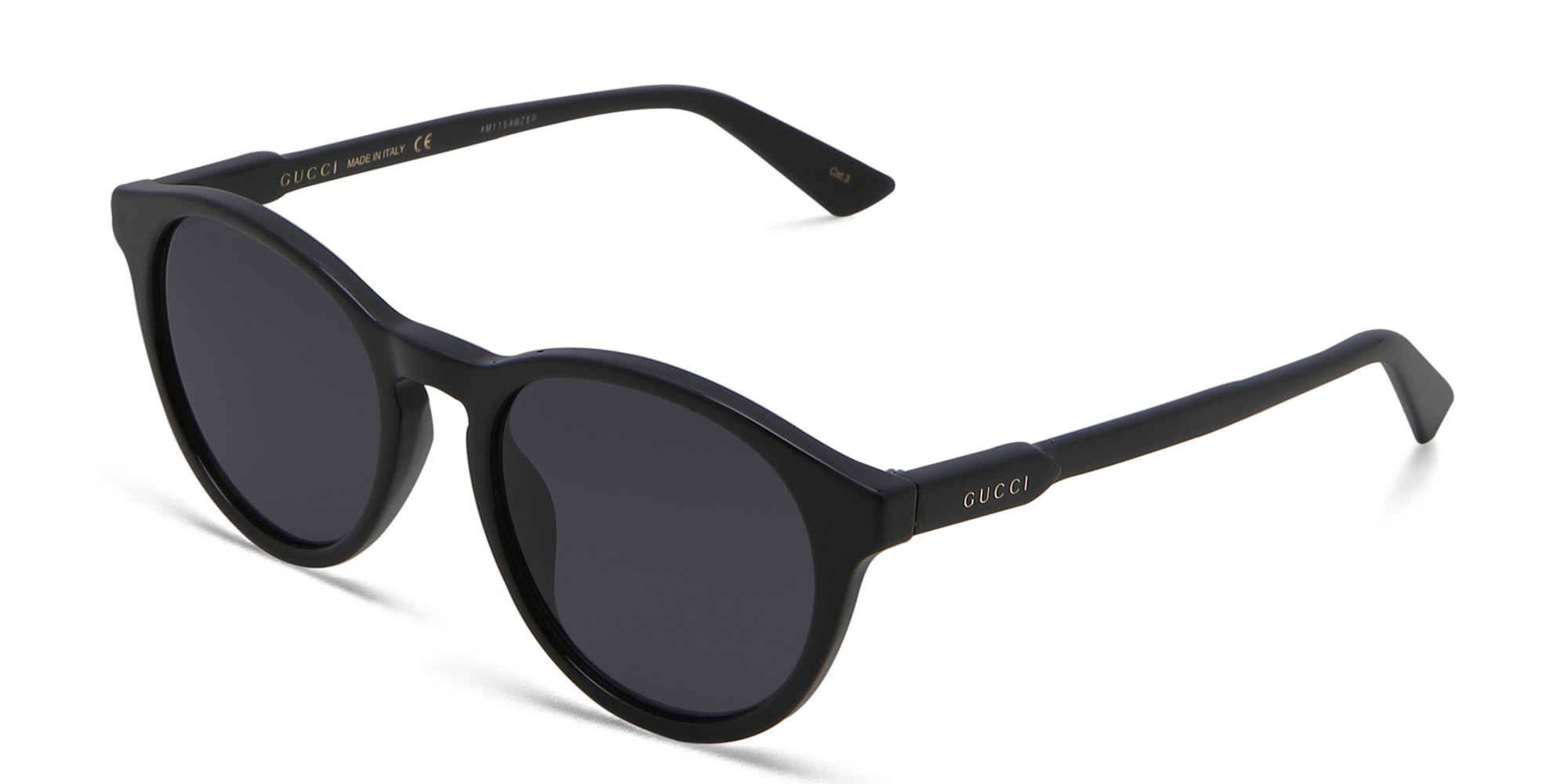 Shop GUCCI Round Sunglasses in Black online.