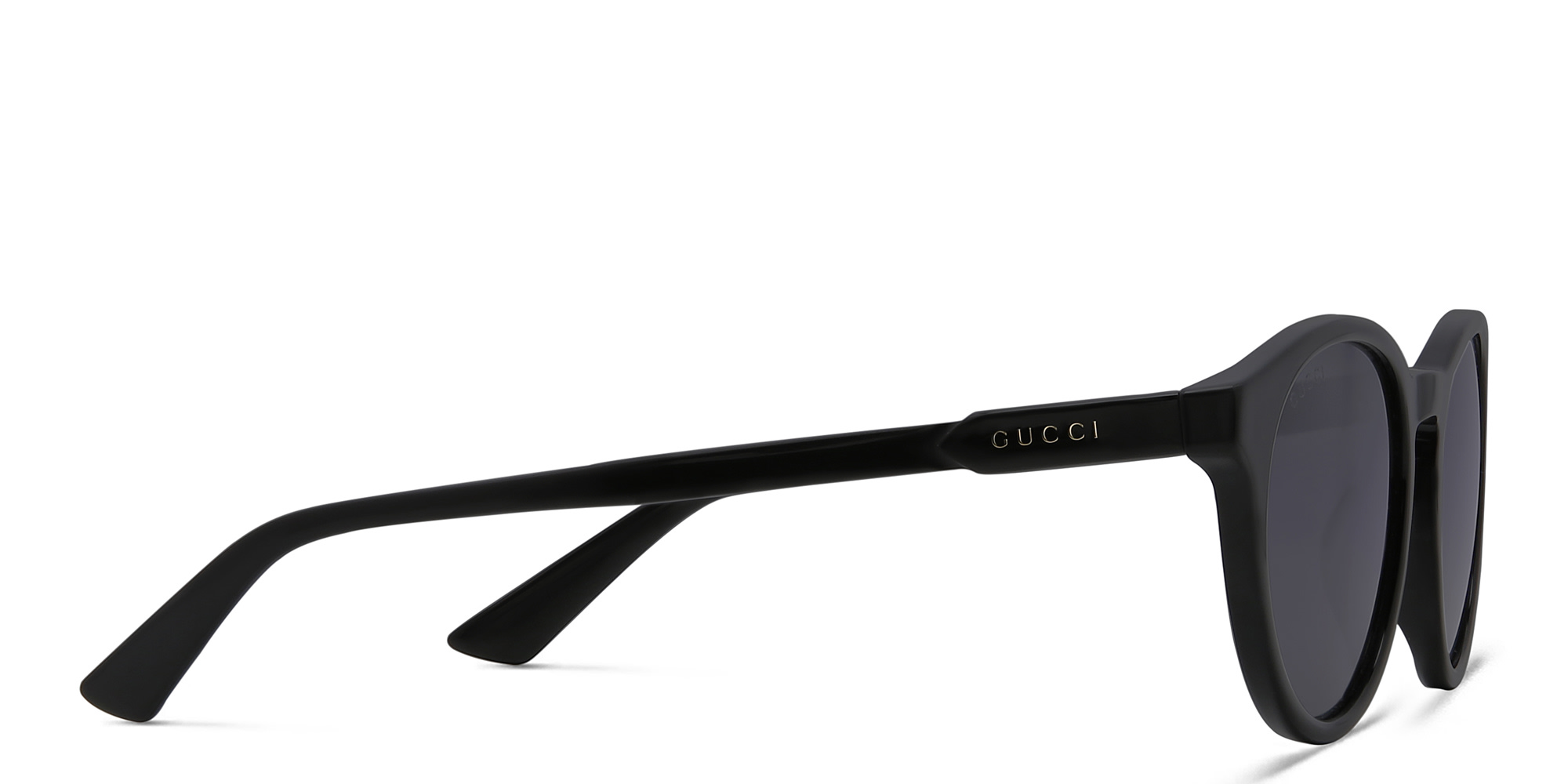 Shop GUCCI Round Sunglasses in Black online.