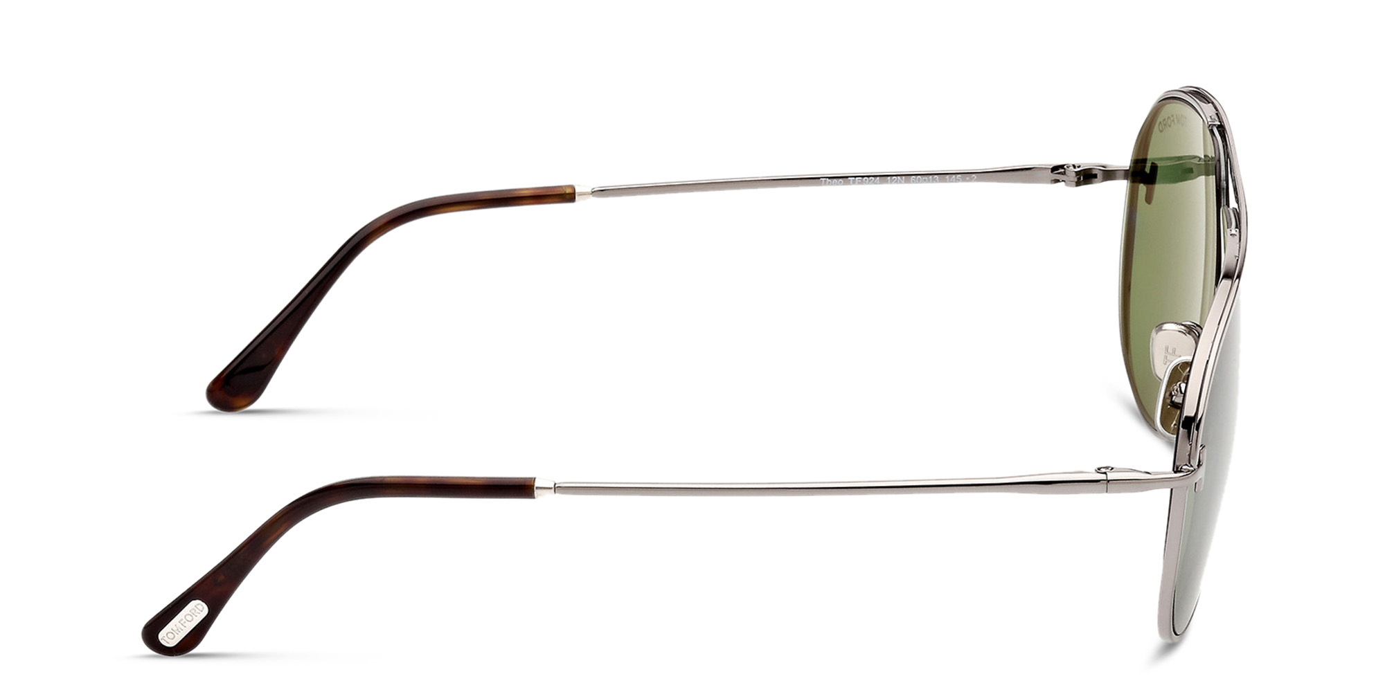 تسوق نظارات شمسية ثيو طراز بايلوت للجنسين توم فورد بلون روثينيوم داكن مطفي أونلاين.