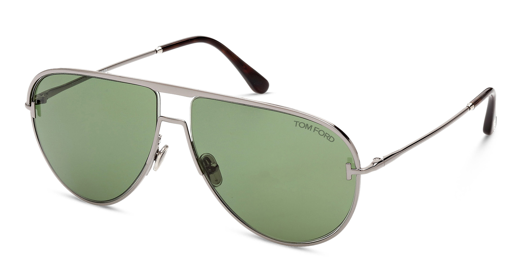 Shop TOM FORD Theo Unisex Pilot Sunglasses in Matte Dark Ruthenium online.