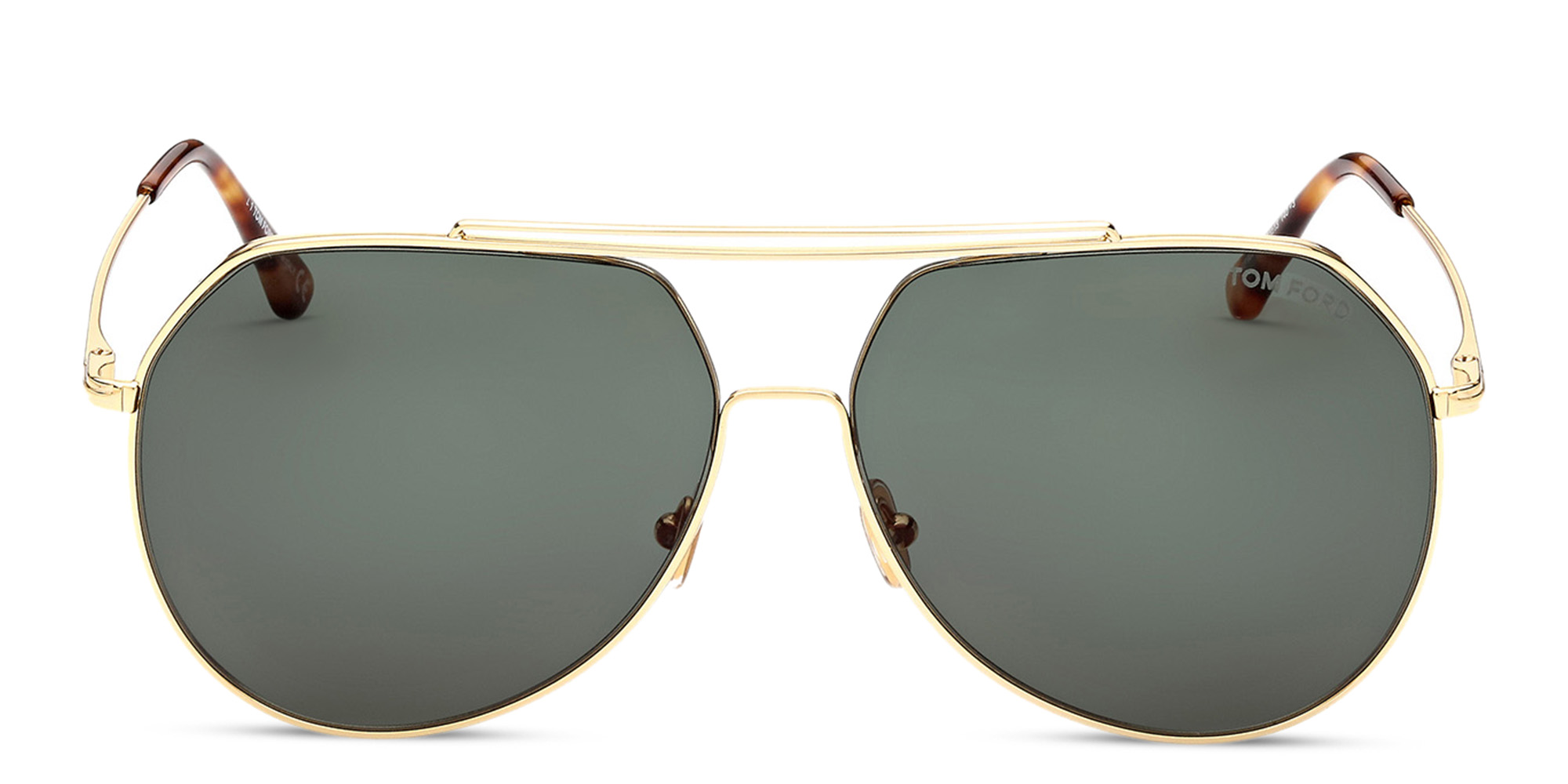 Shop TOM FORD Clyde Pilot Sunglasses in Shiny Deep Gold online.