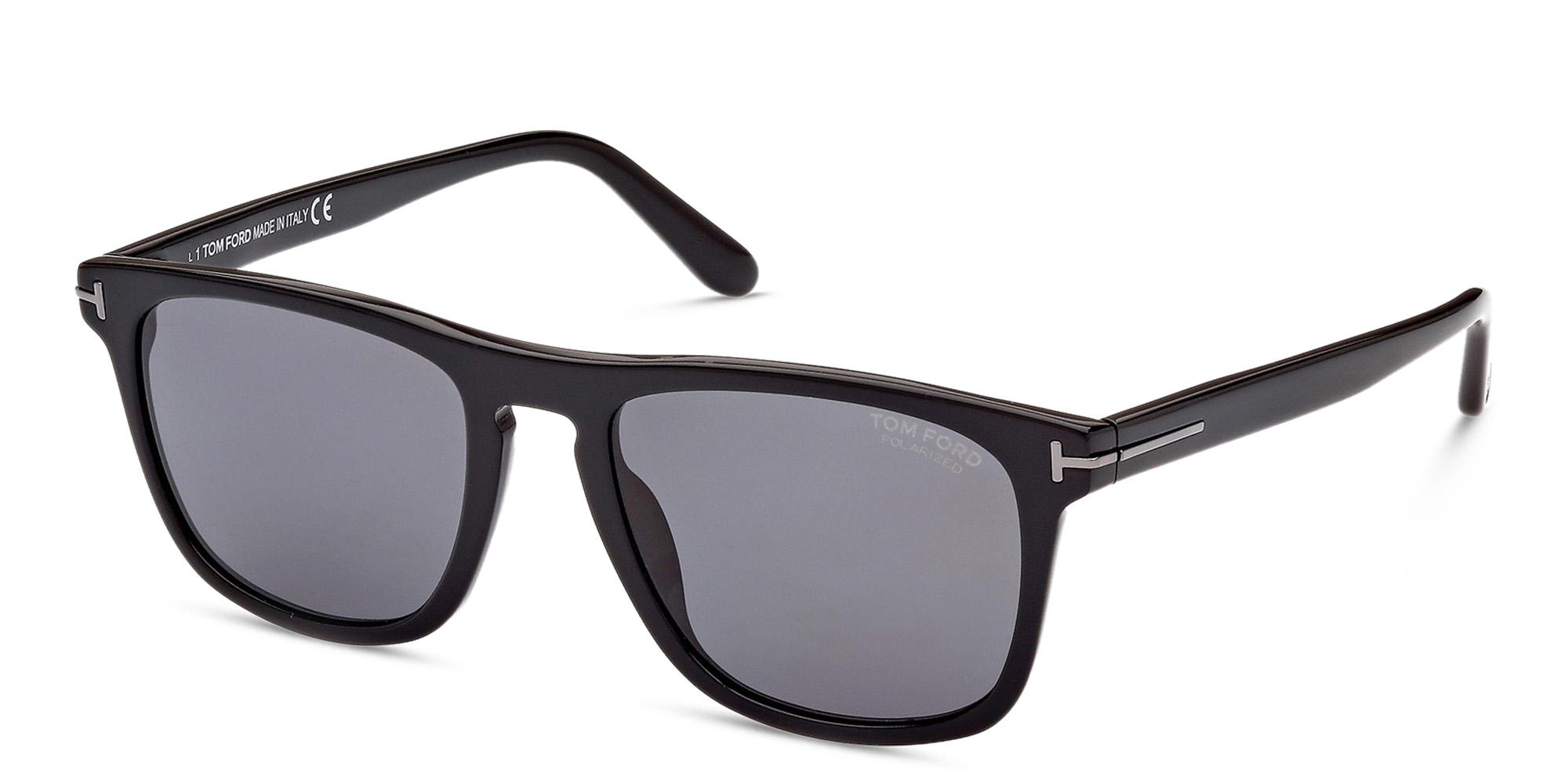 Shop TOM FORD Gerard-02 Square Sunglasses in Shiny Black online.