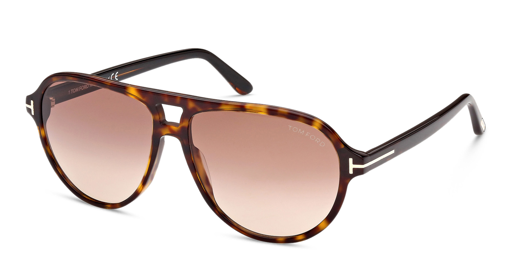نظارات شمسية جيفري طراز بايلوت من توم فورد بلون هافان داكن - صورة المنتج 2
