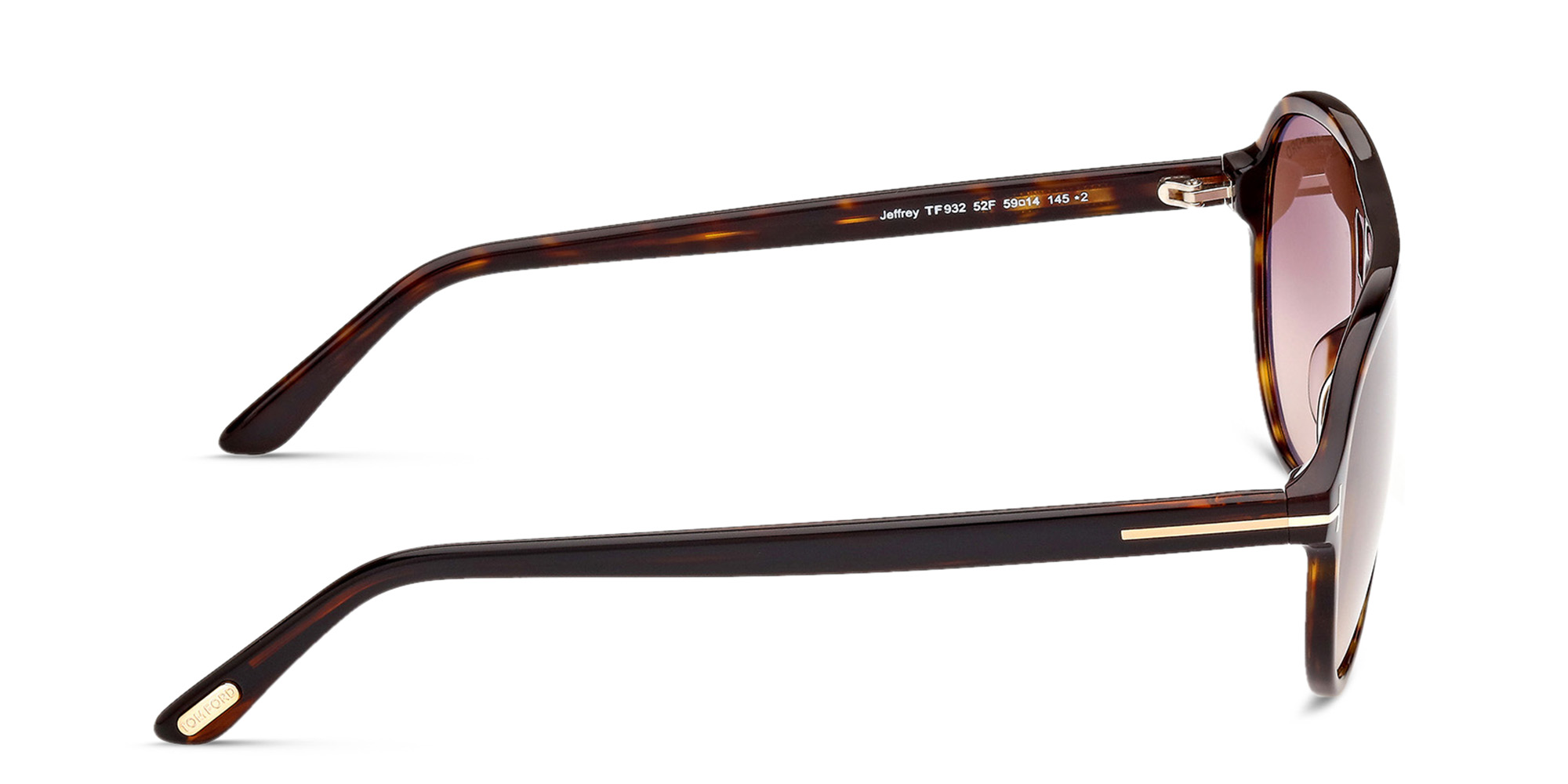 نظارات شمسية جيفري طراز بايلوت من توم فورد بلون هافان داكن - صورة المنتج 3