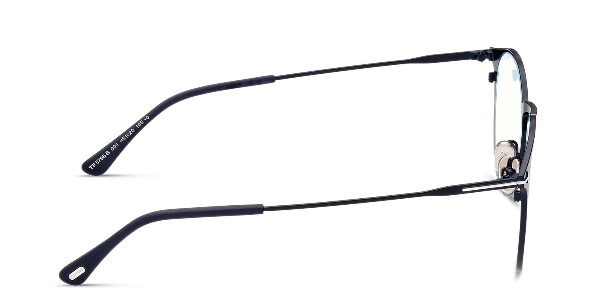 Shop TOM FORD Round Eyeglasses in Matte Blue online.