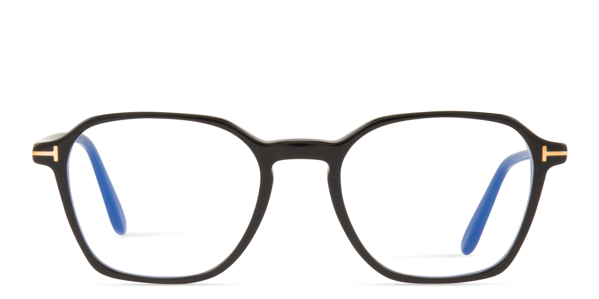 Shop TOM FORD T Logo Square Eyeglasses in Black online.