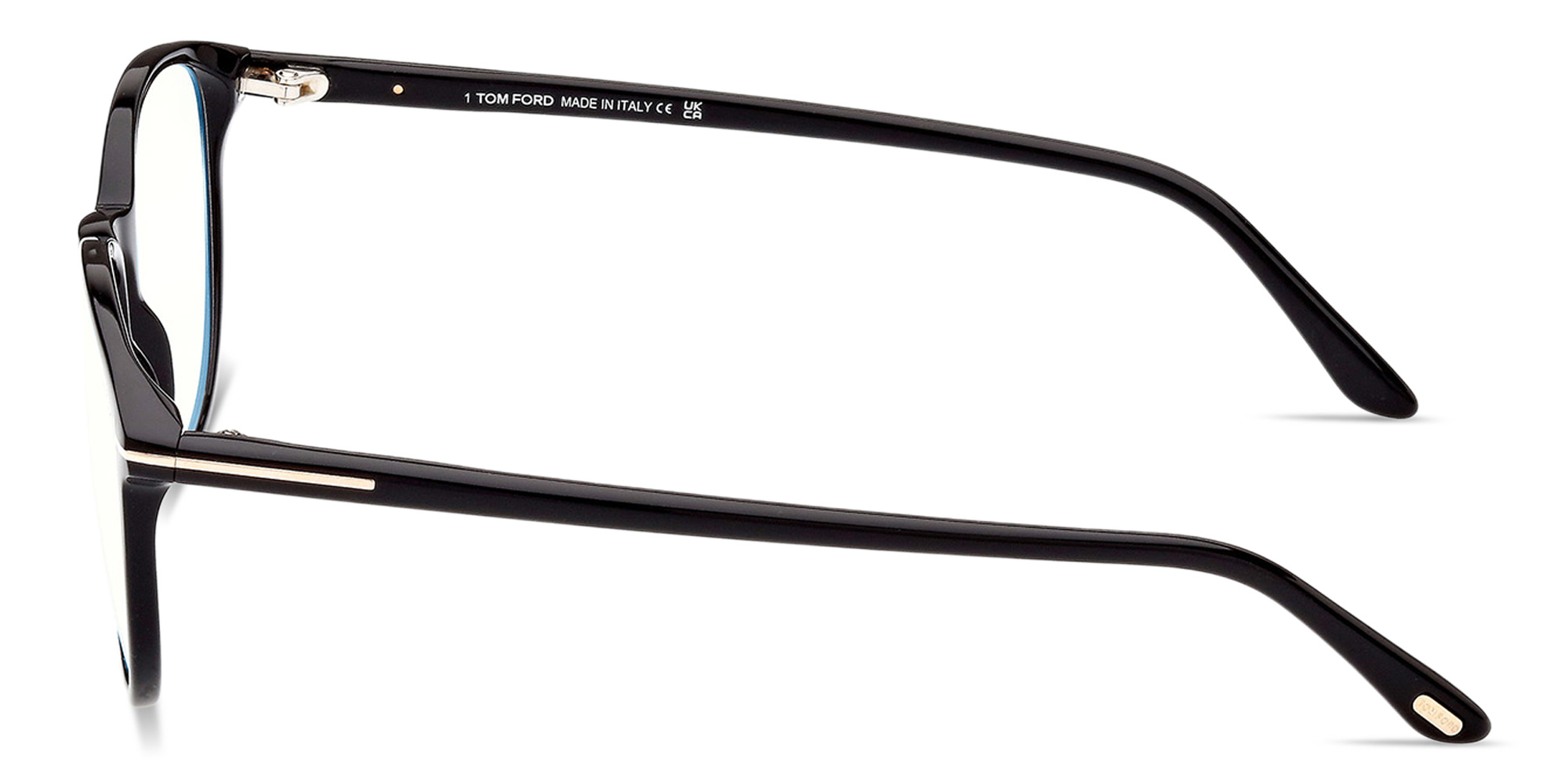 Shop TOM FORD T Logo Round Eyeglasses in Black online.