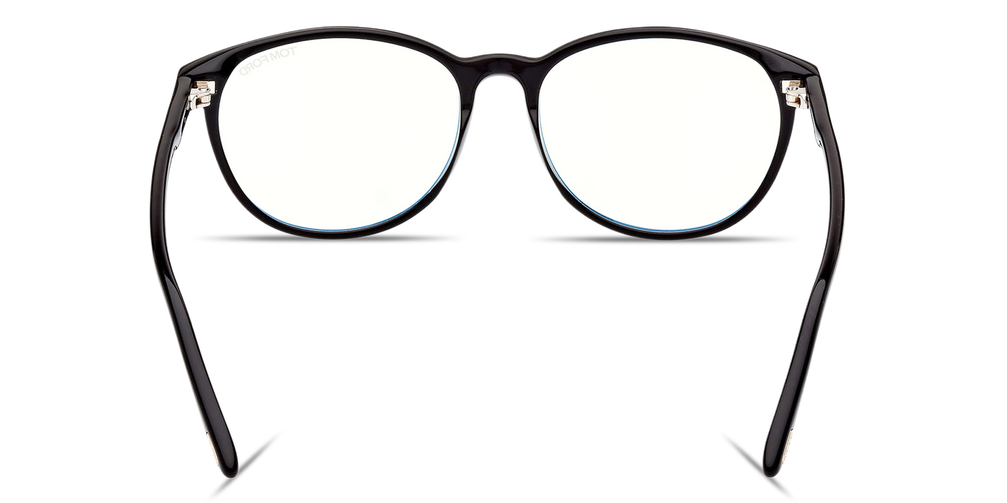 Shop TOM FORD T Logo Round Eyeglasses in Black online.