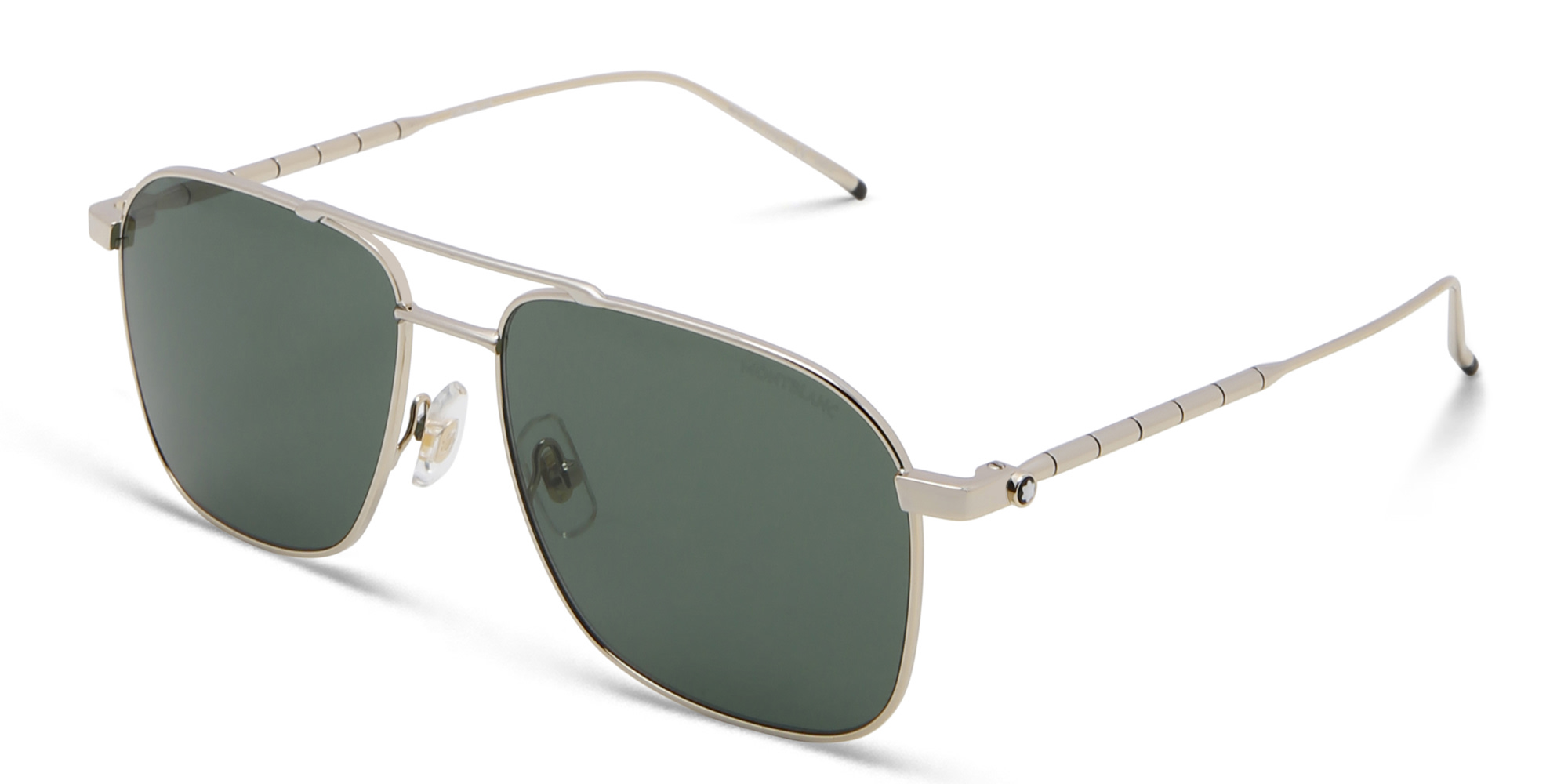 Shop MONTBLANC Aviator Sunglasses in Gold online.